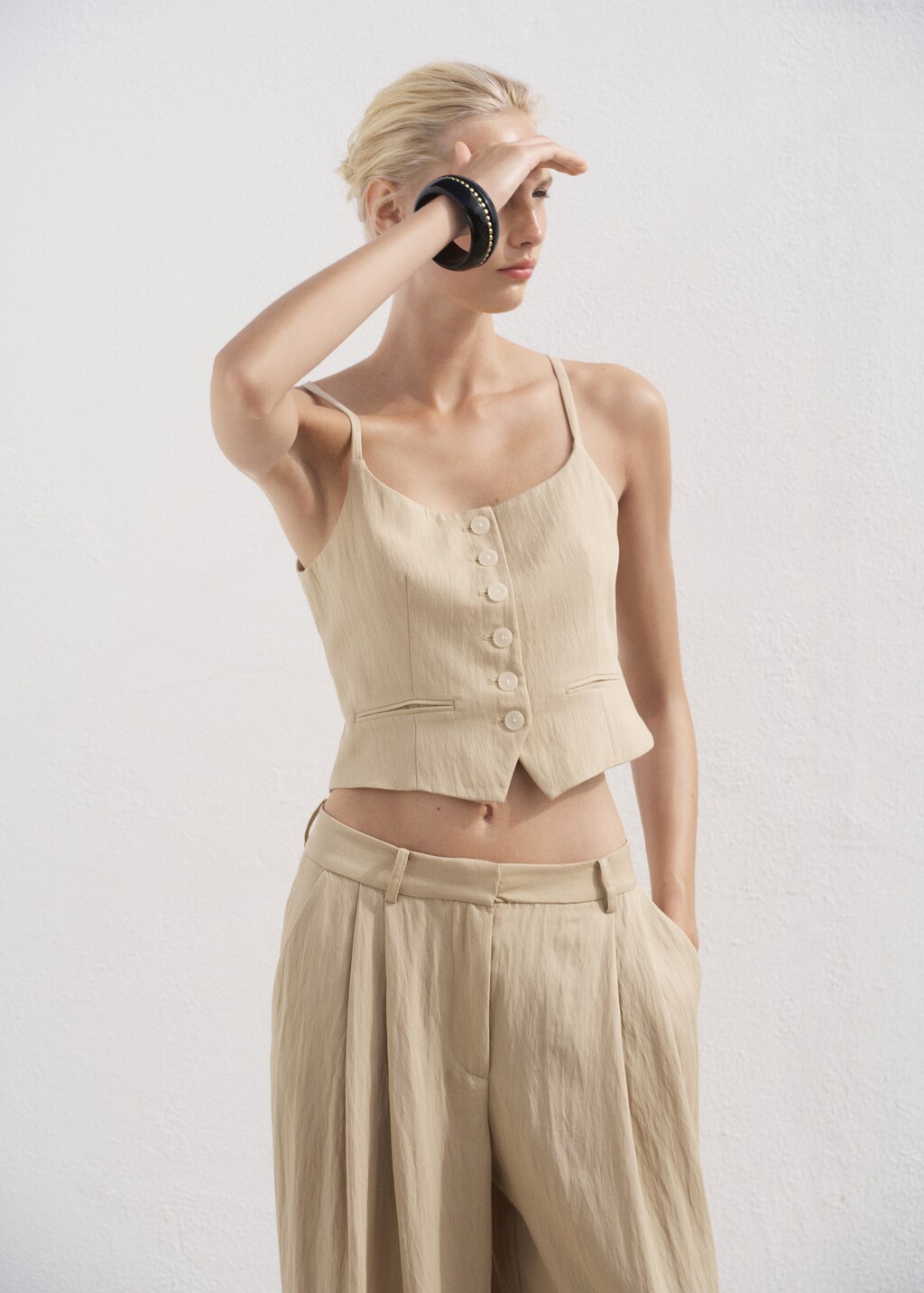 Straight mid-rise suit pants - image 4