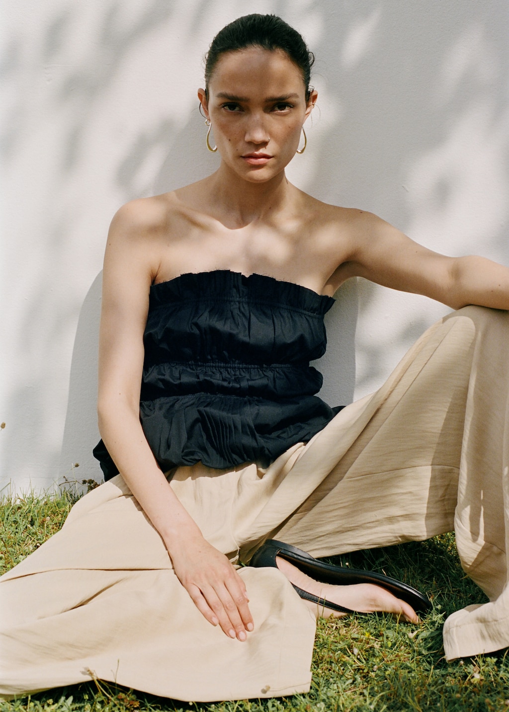 Straight mid-rise suit pants