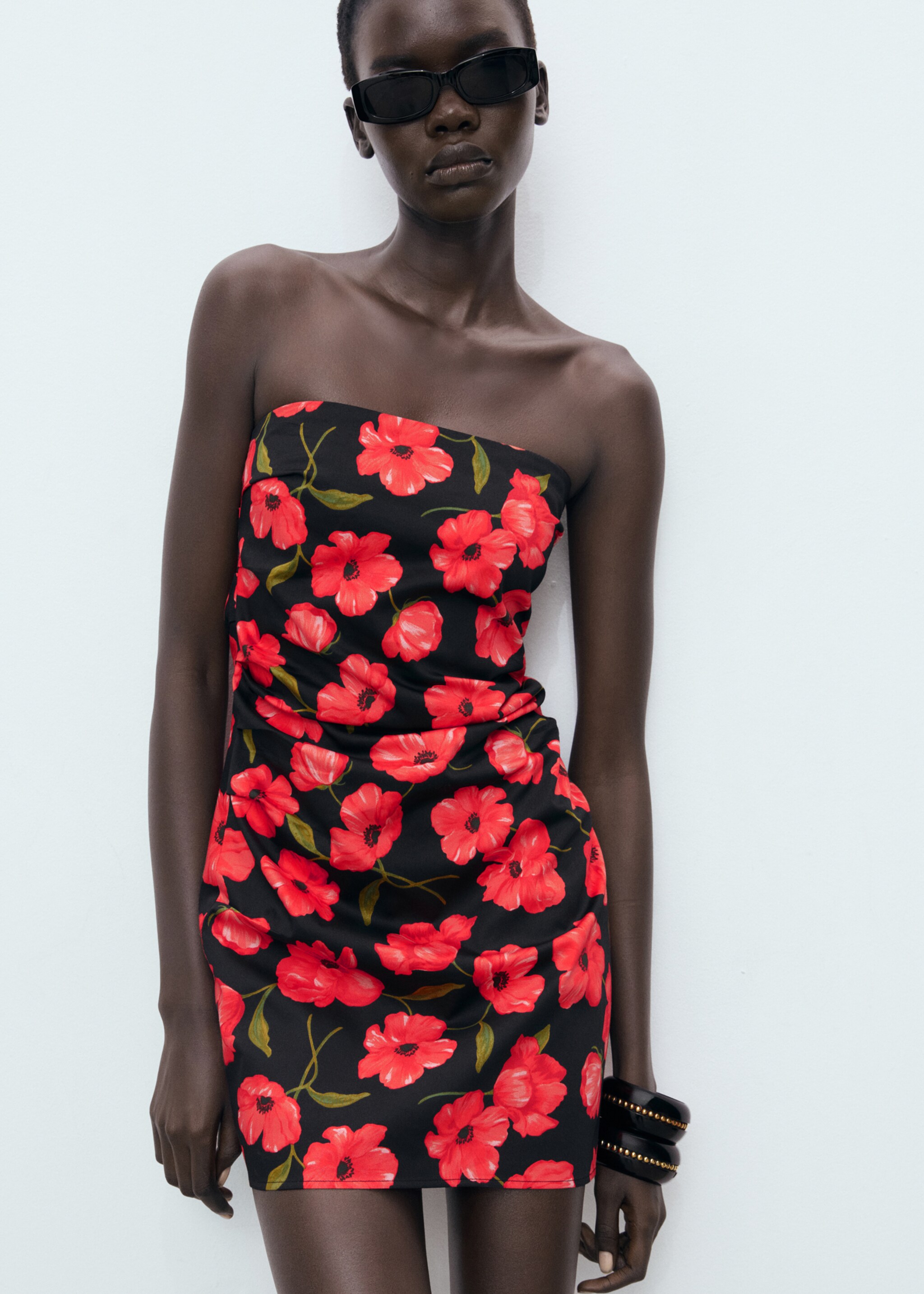 Strapless floral dress - Details of the article 2
