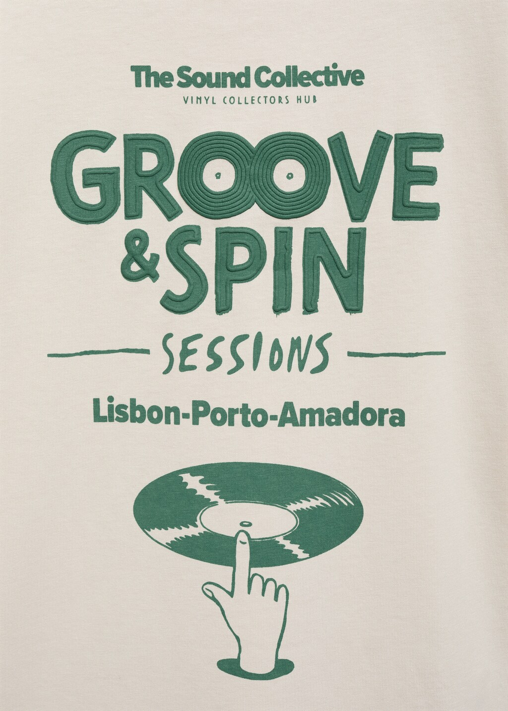 Printed embossed letters t-shirt