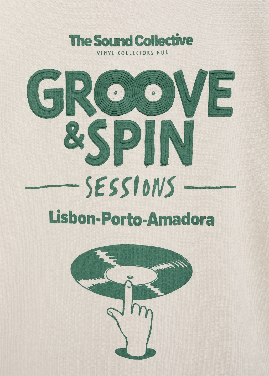 Printed embossed letters t-shirt