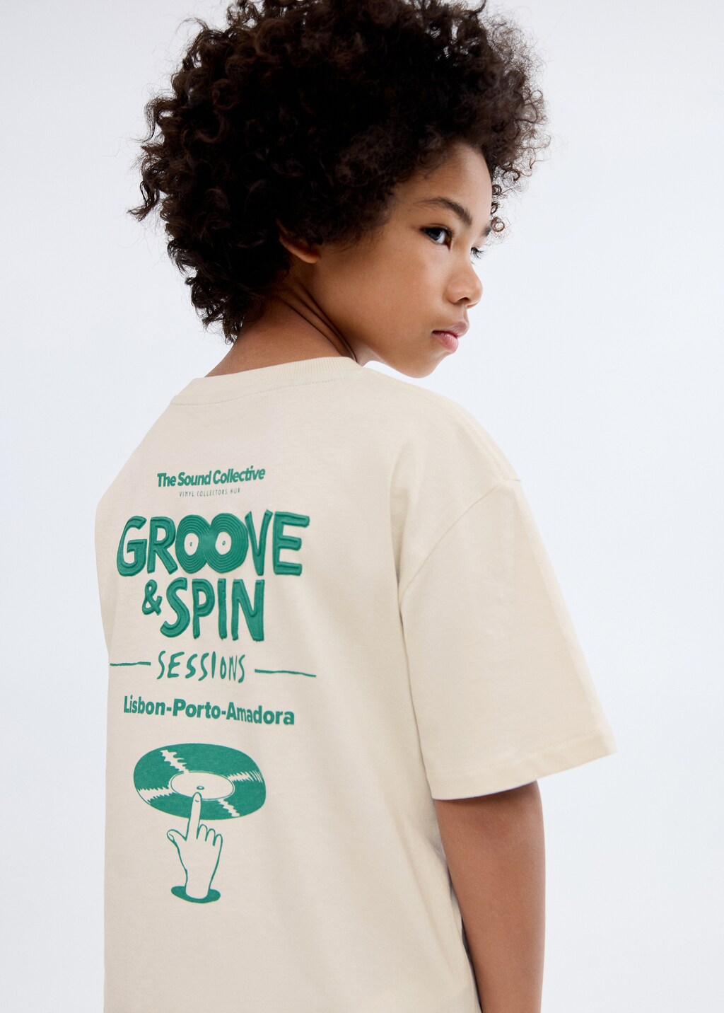 Printed embossed letters t-shirt