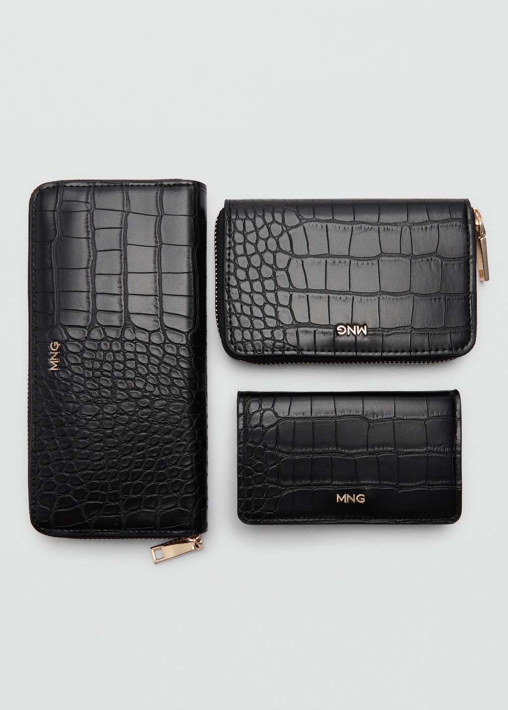 Small wallet with croc effect