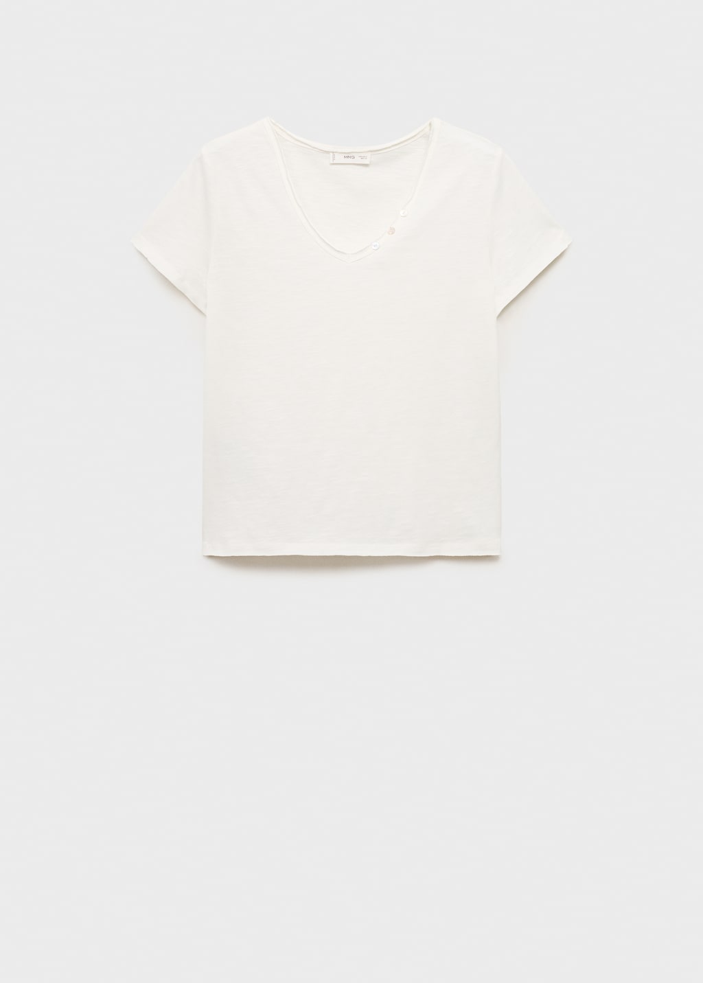 T-shirt with mother-of-pearl button detail - Teen | MANGO