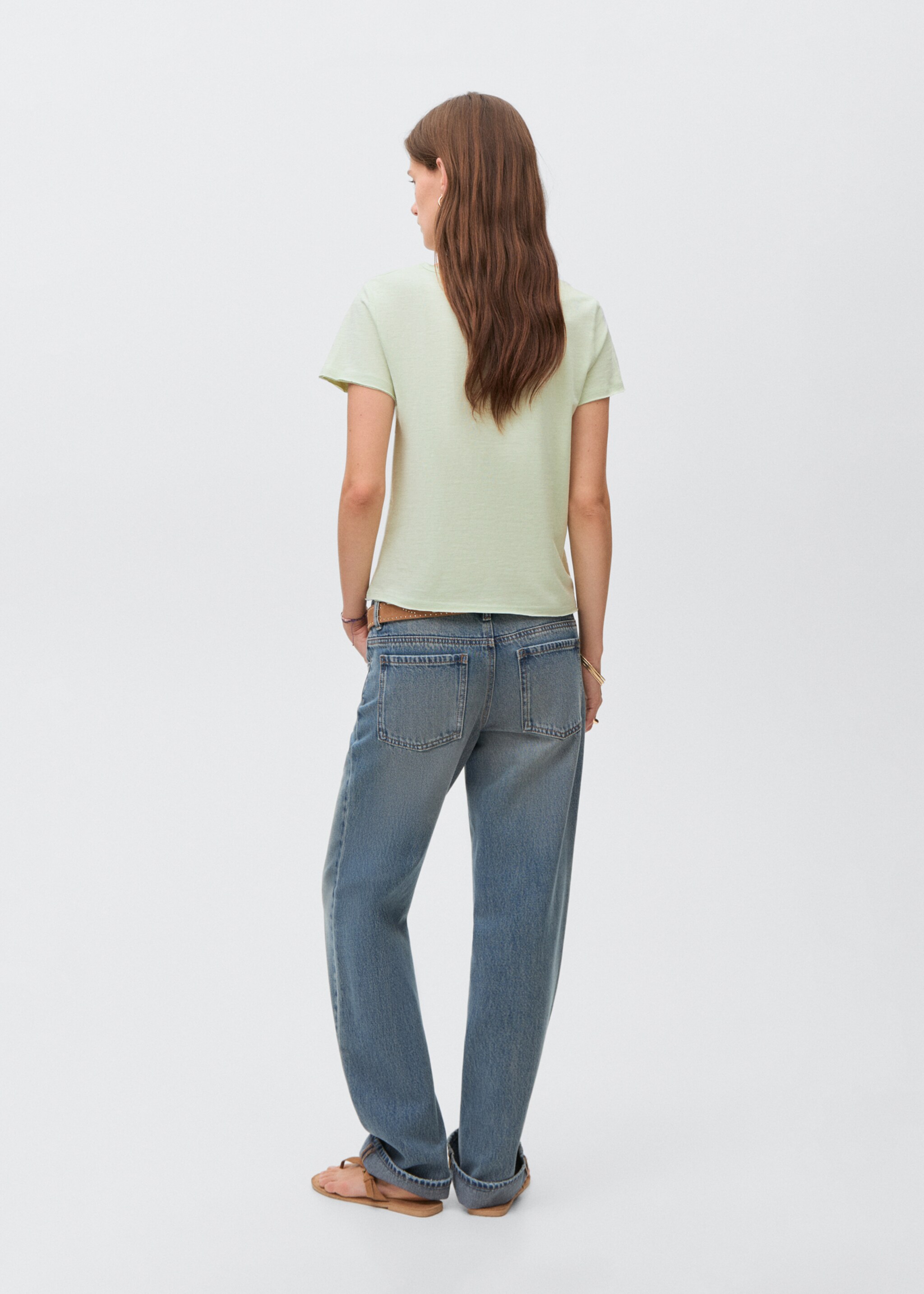 T-shirt détail de bouton en nacre - Verso de l’article