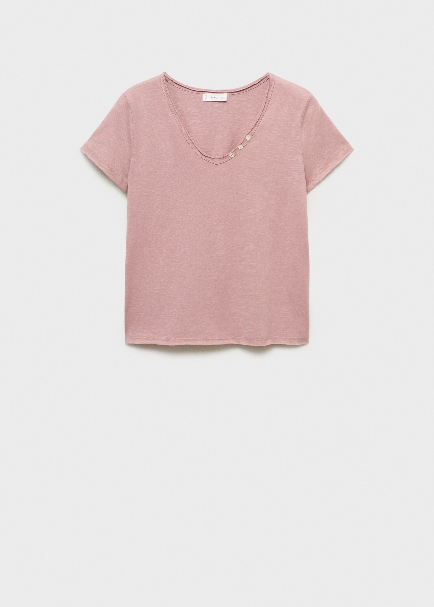 T-shirt with mother-of-pearl button detail - Article without model