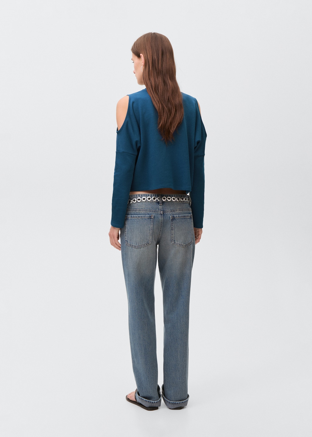 Printed sweatshirt with cut-out