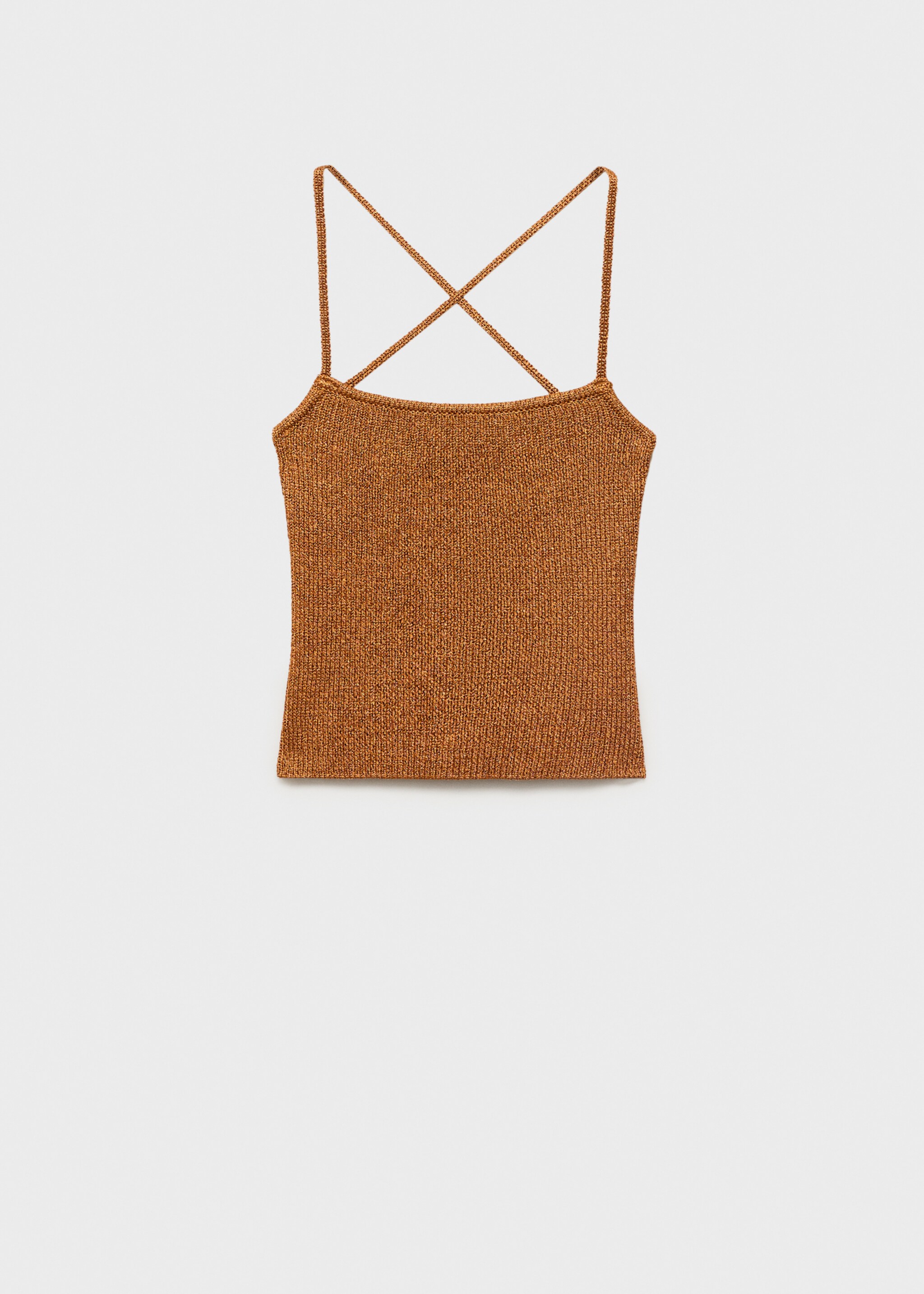 Lurex knit top with crossed back - Article without model