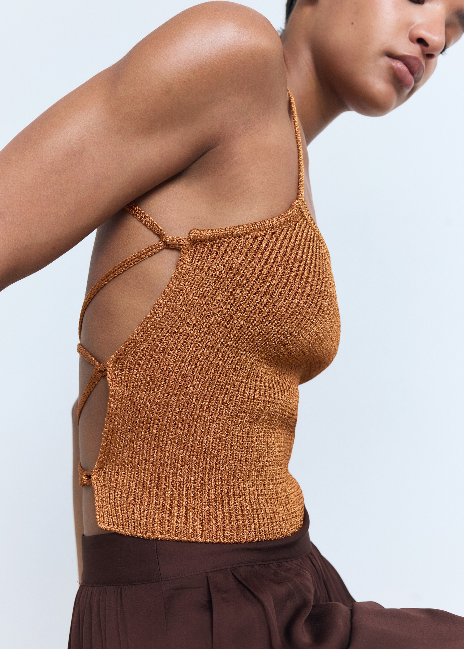 Lurex knit top with crossed back - Details of the article 6