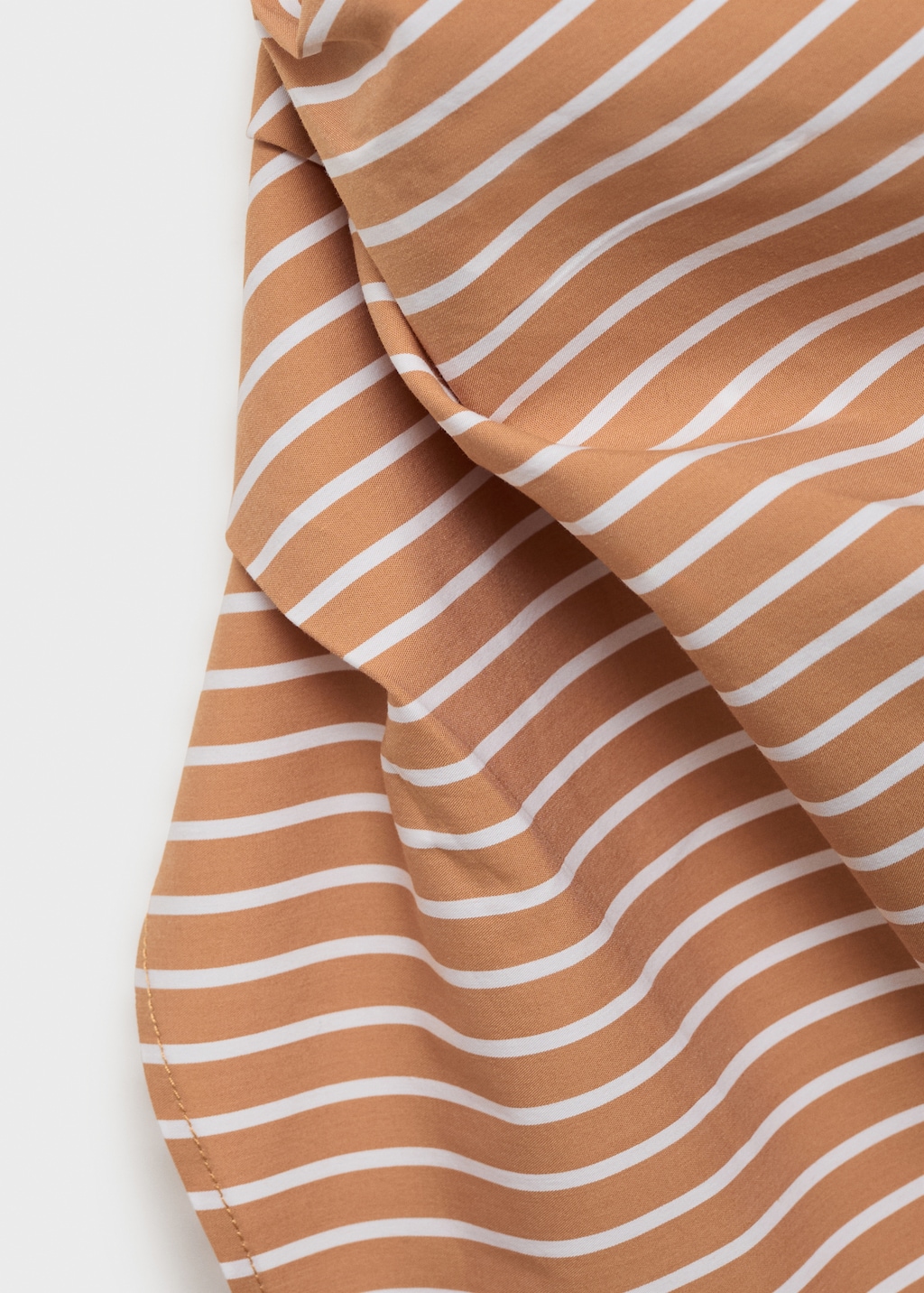 Mango Asymmetrical striped cotton top