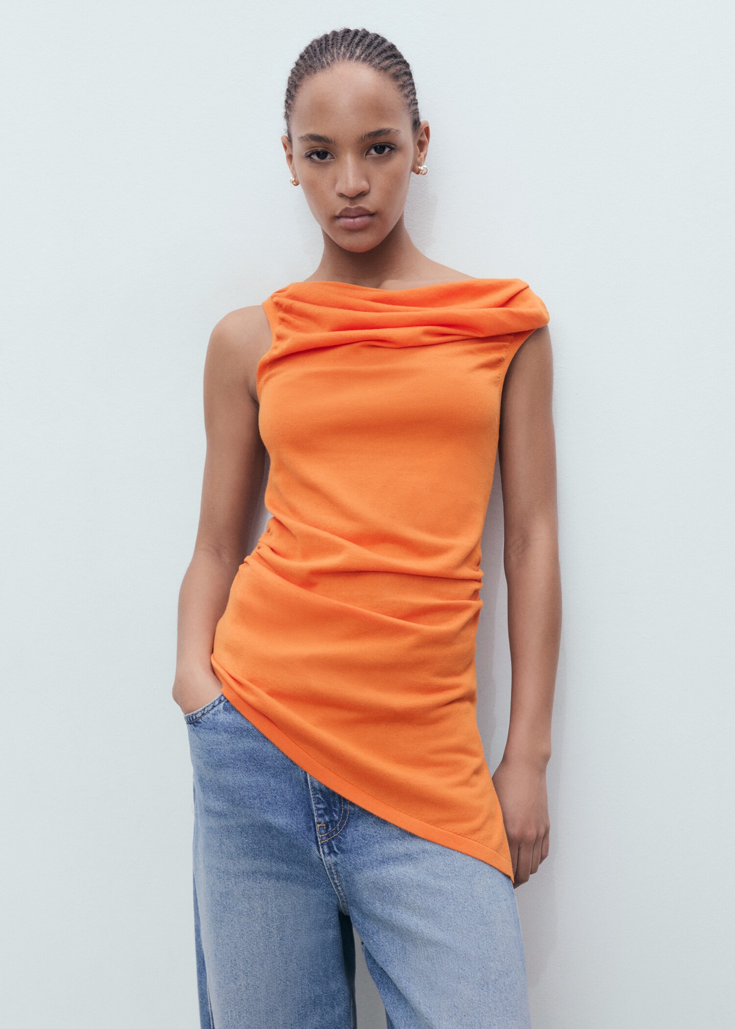 Draped knit top - Medium plane