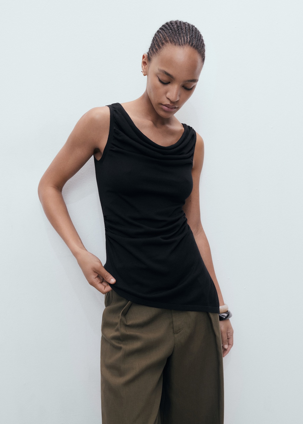 Draped knitted top
