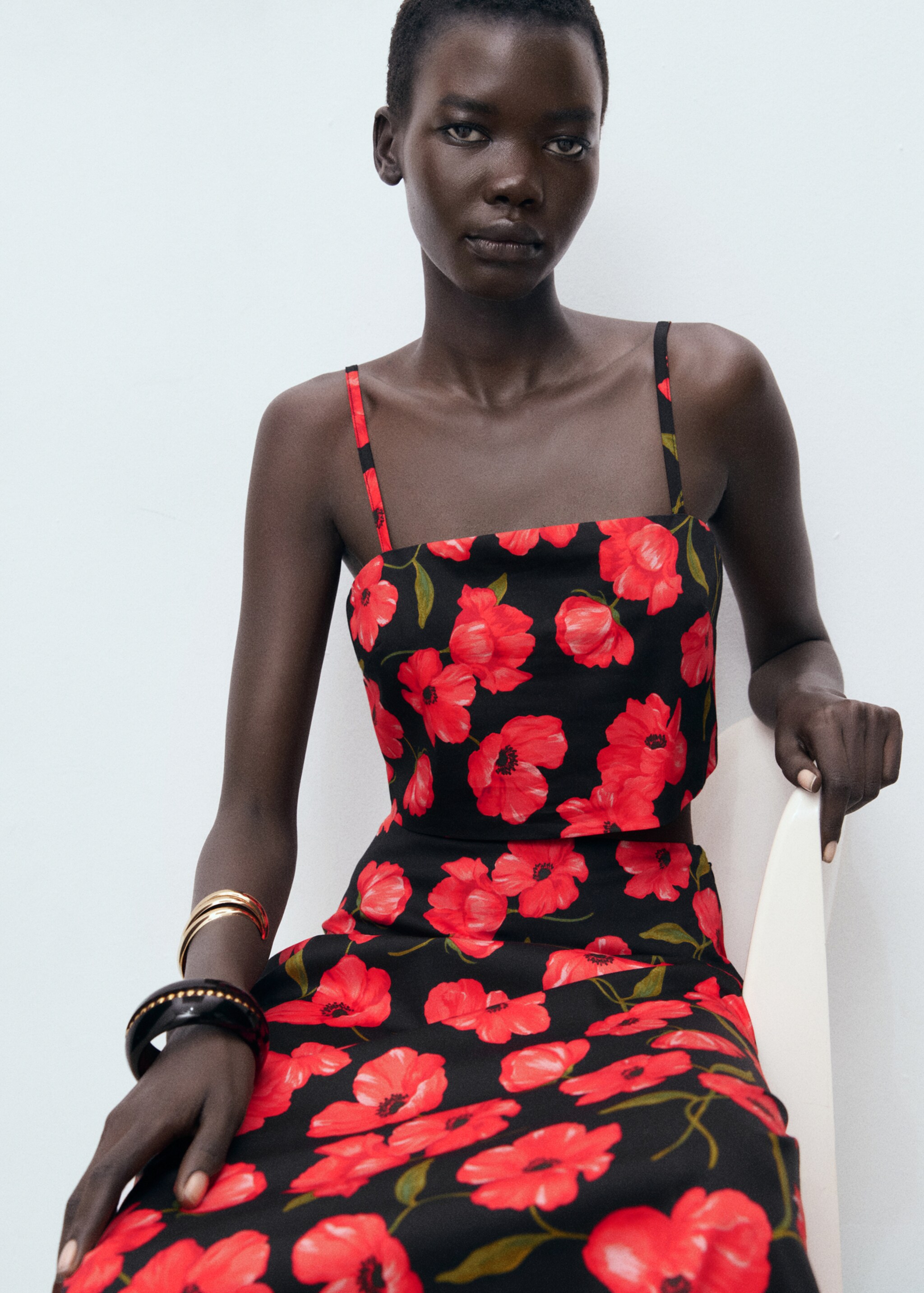 Floral-print flared skirt - Details of the article 2