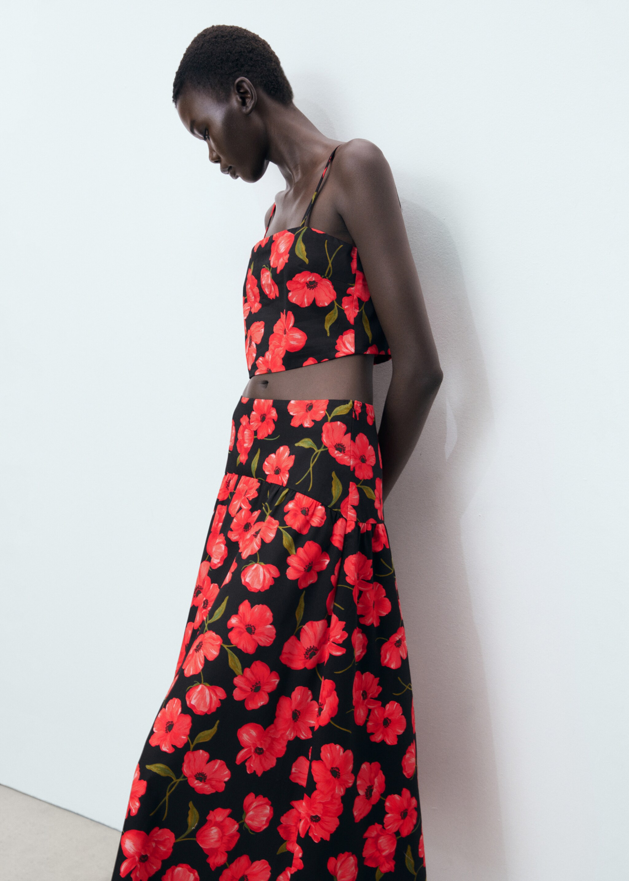 Floral-print flared skirt - Details of the article 6
