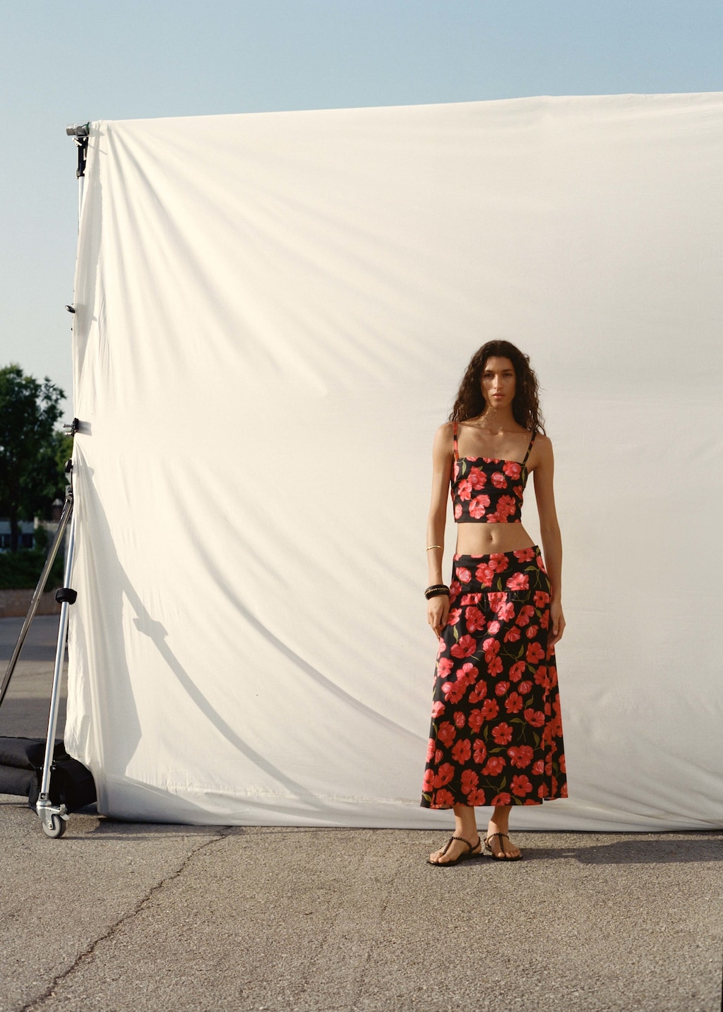 Mango Floral-print flared skirt thumbnail