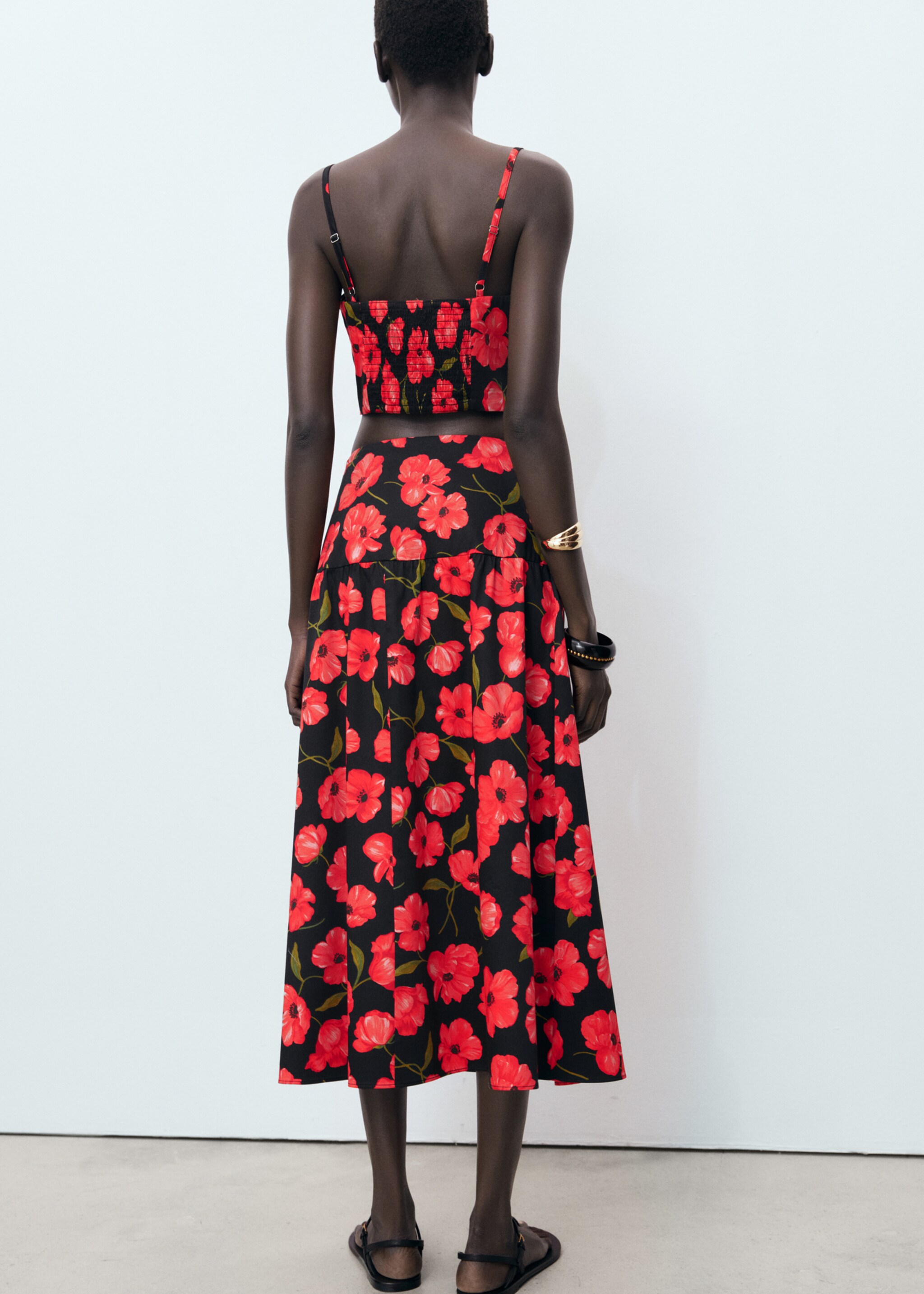 Floral-print flared skirt - Reverse of the article