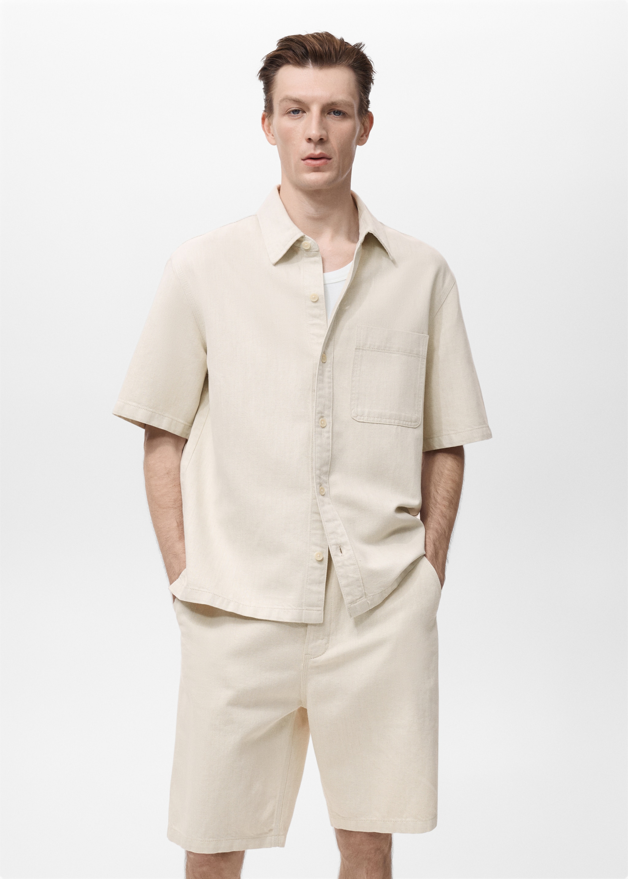 Linnen-katoen mix shirt - Middenvlak
