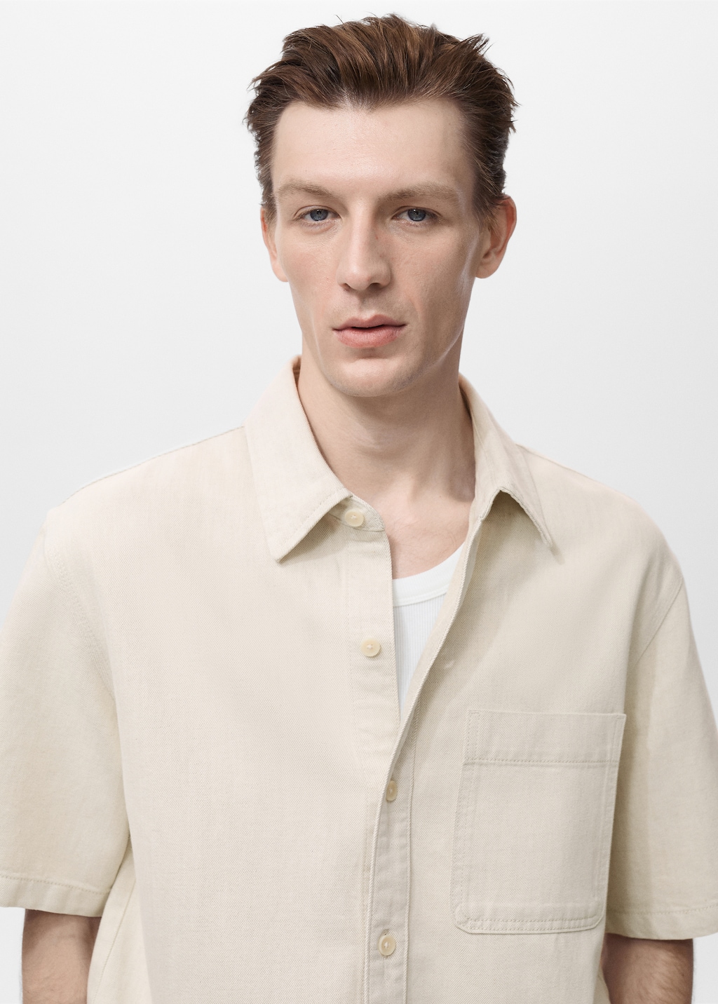 Linen-cotton blend shirt