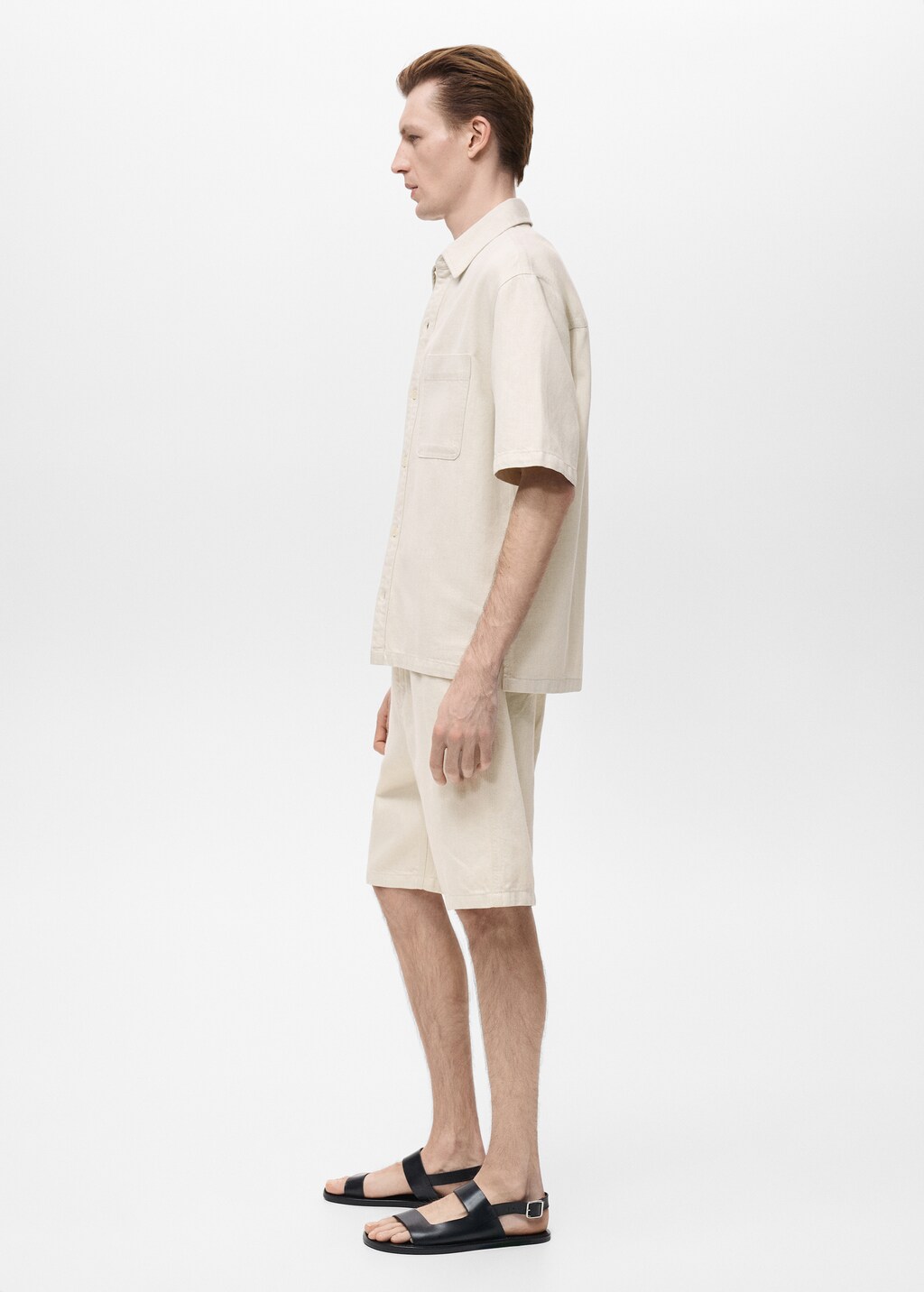 Linen-cotton blend shirt