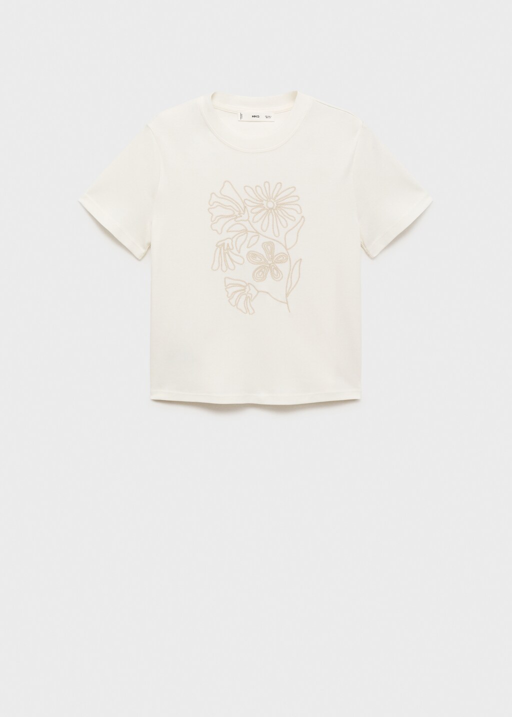 Floral-embroidered cotton t-shirt
