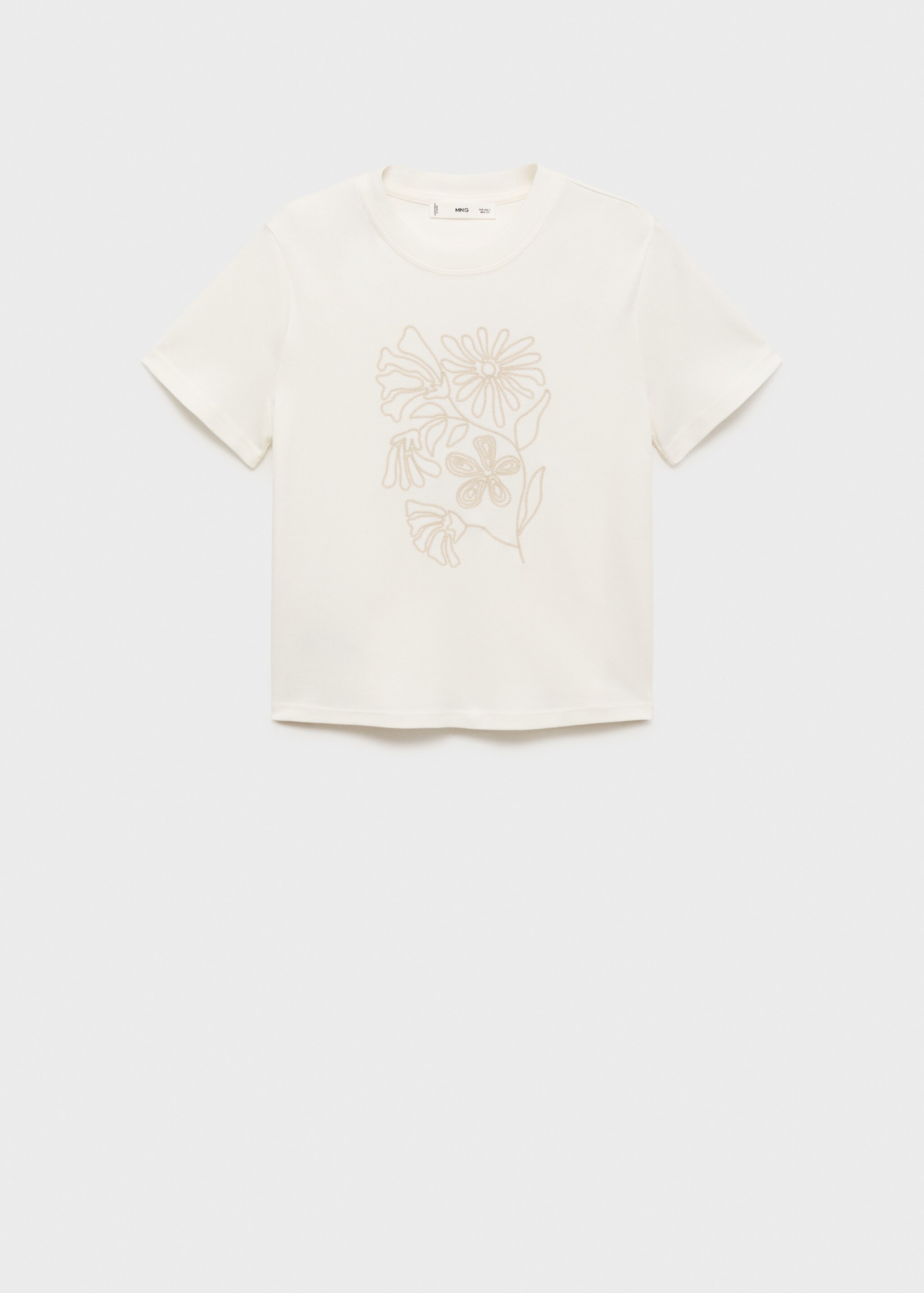 Floral embroidered cotton t-shirt - Article without model
