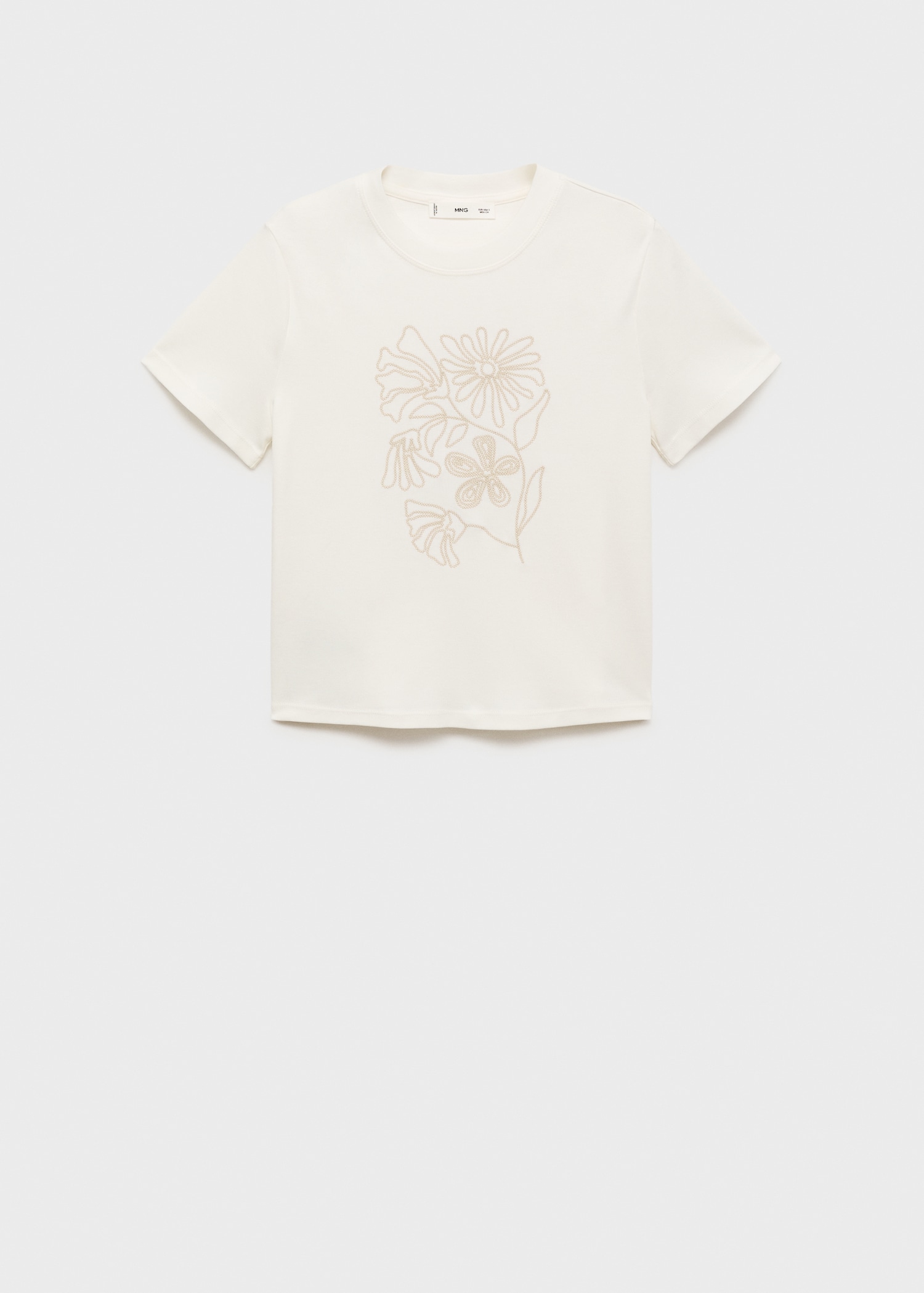 Floral embroidered cotton t-shirt - Article without model