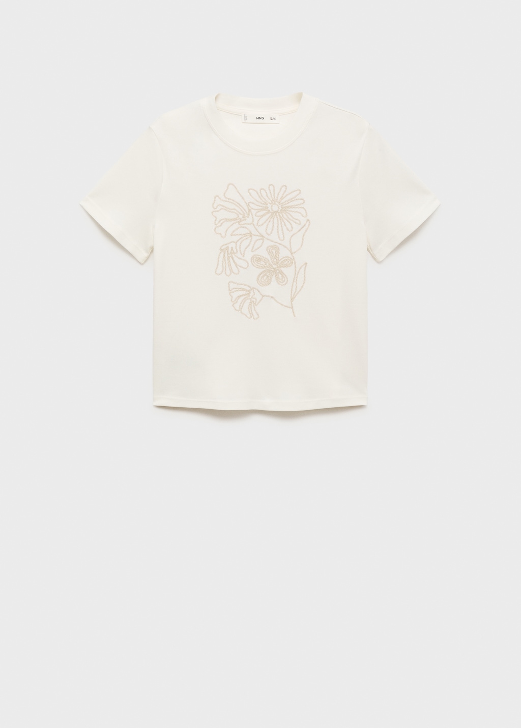 Floral-embroidered cotton t-shirt