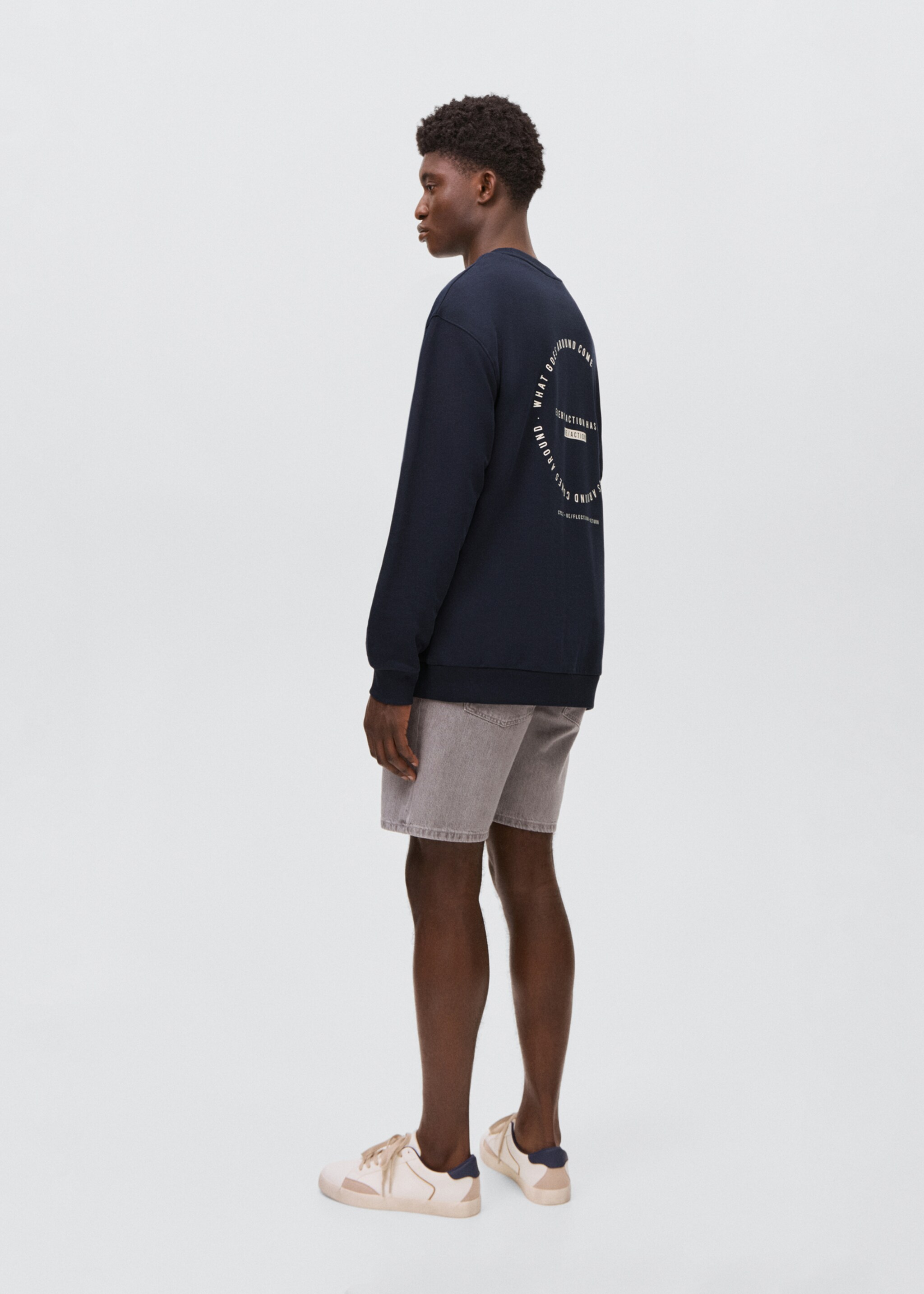 Gemustertes Baumwoll-Sweatshirt - Rückseite des Artikels