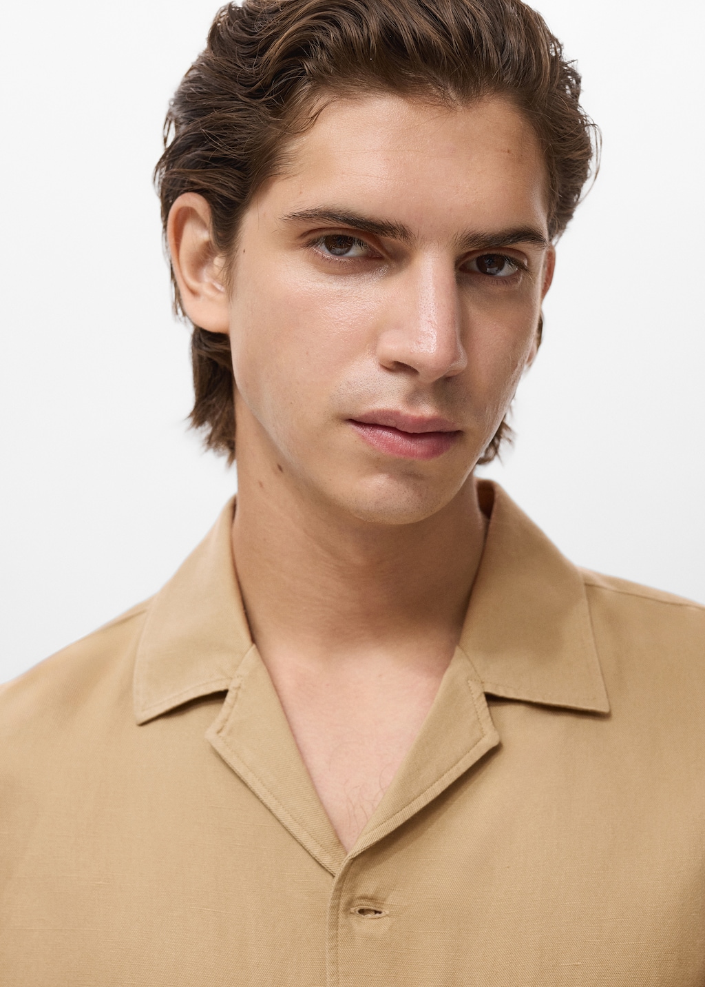 Regular-fit linen blend shirt