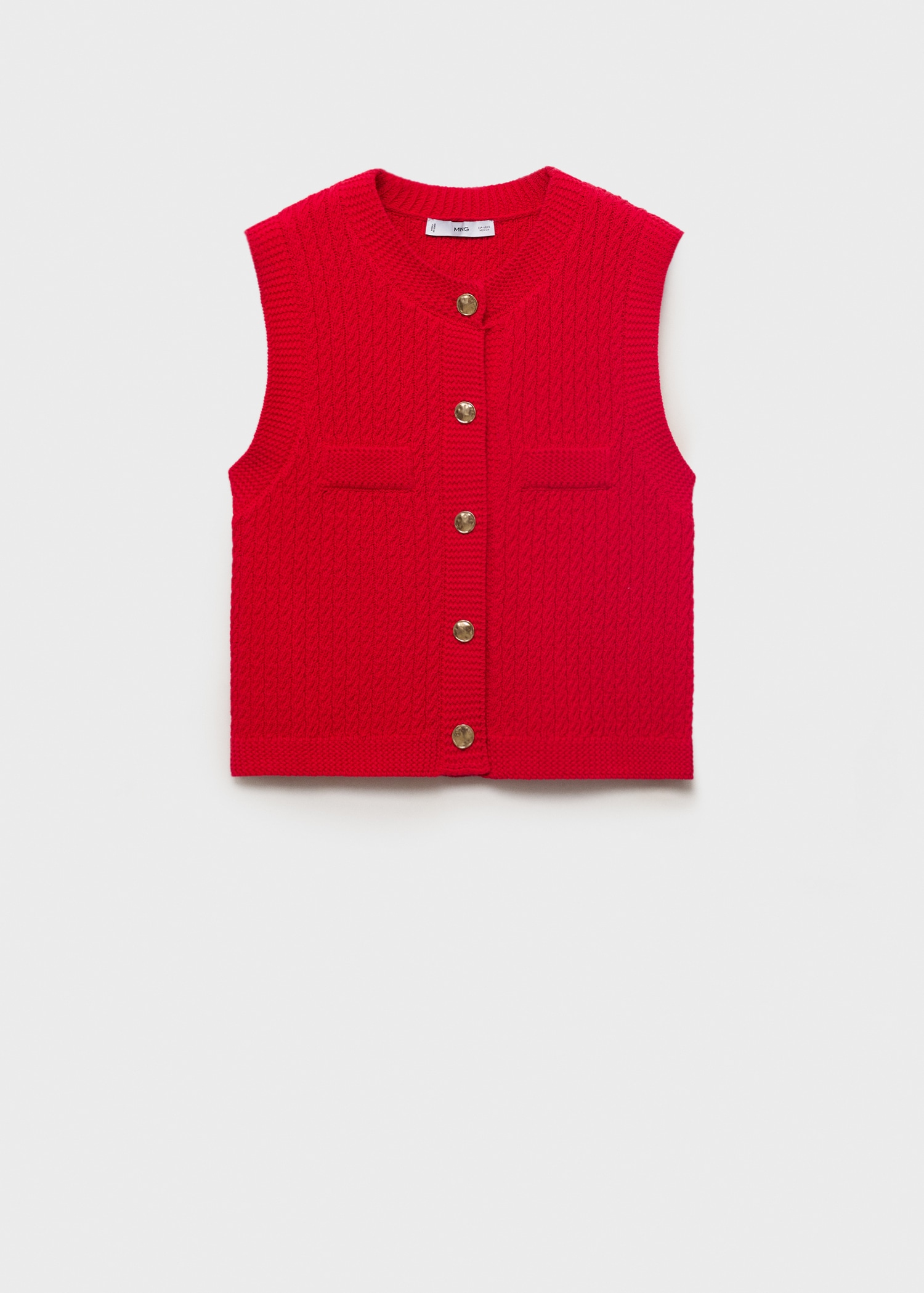Chunky-knit waistcoat with buttons Women MANGO Egypt