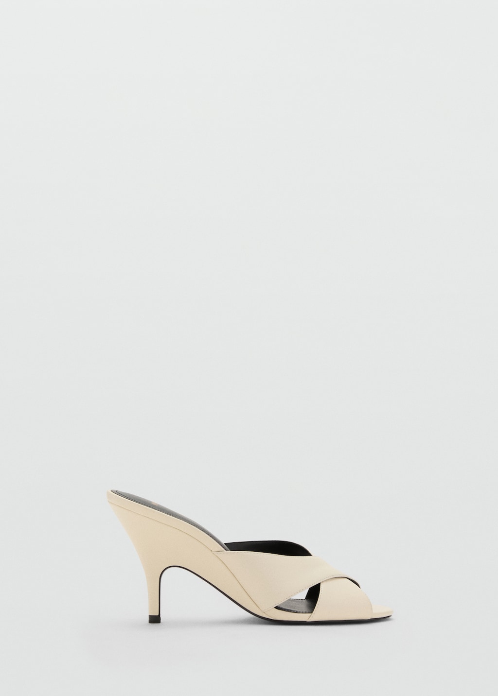 Leather heeled sandal with crossed straps - Women | MANGO USA