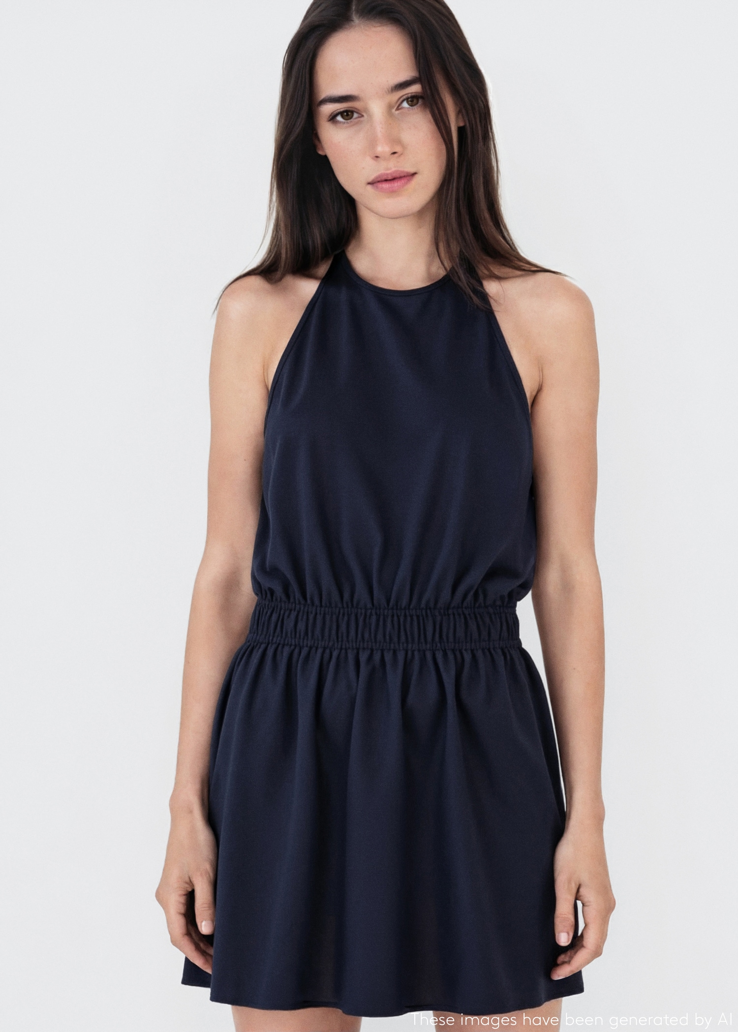 Robe lin emmanchures américaines - Plan moyen