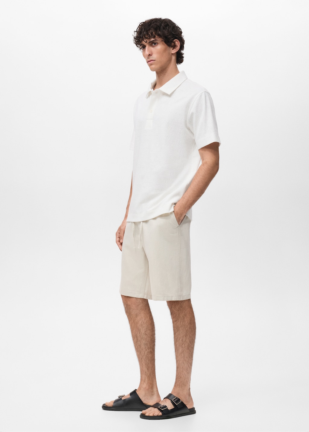 Structured knitted polo shirt