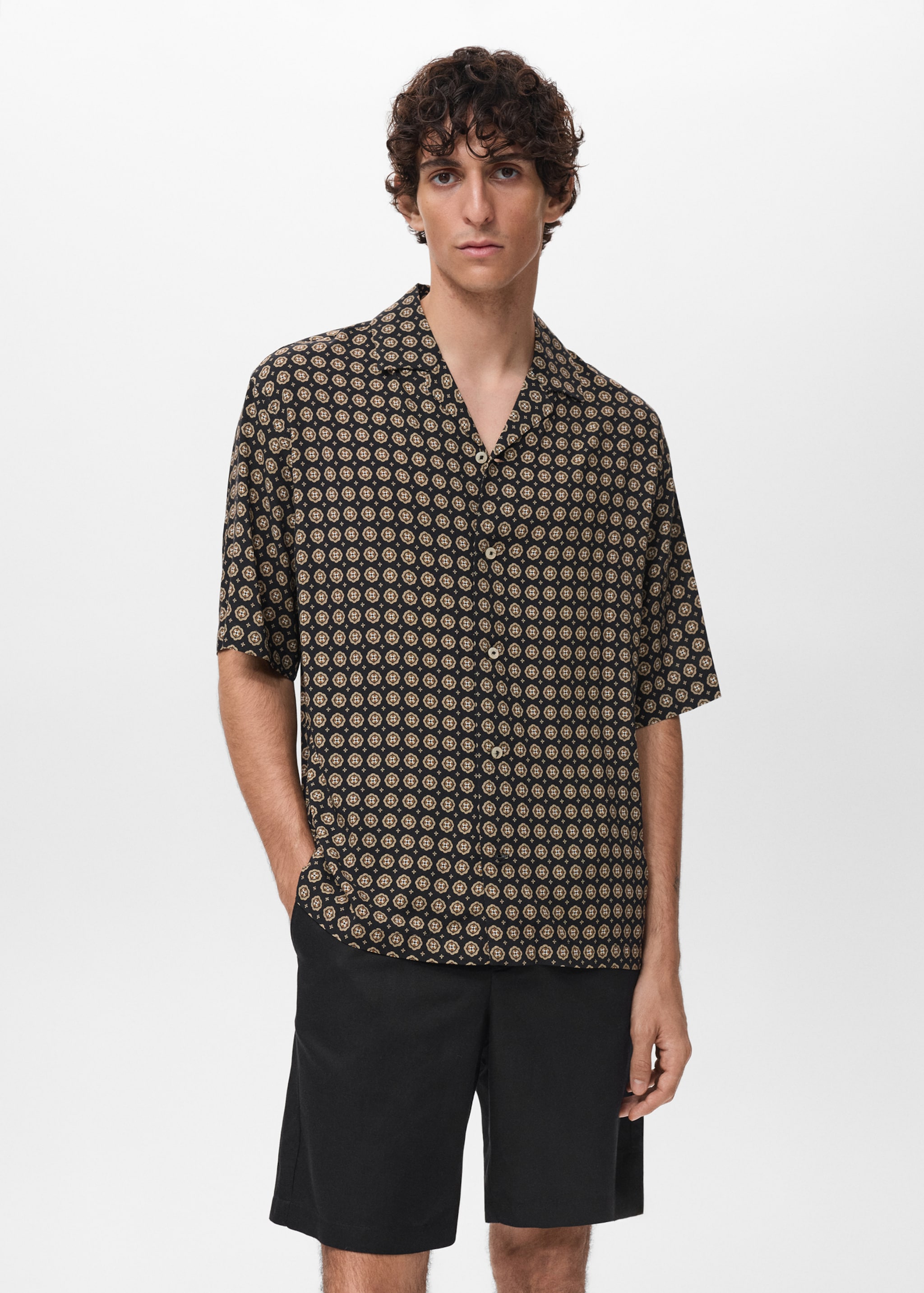 Printed fluid regular-fit shirt - Medium plane