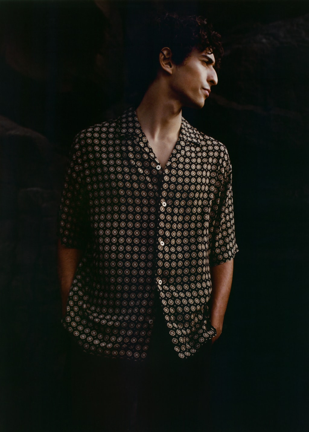 Printed fluid regular-fit shirt