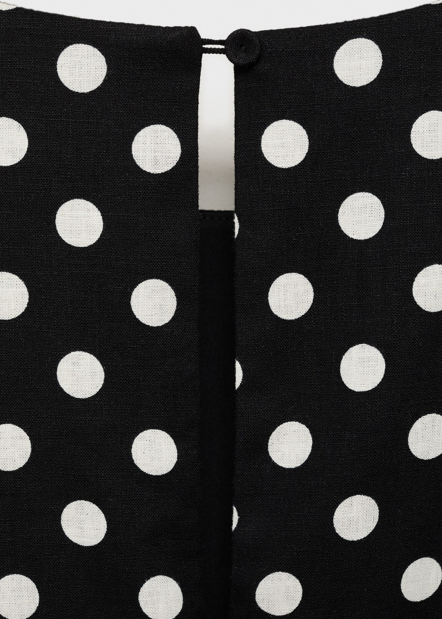 Linen jumpsuit with polka-dot belt - Details of the article 0