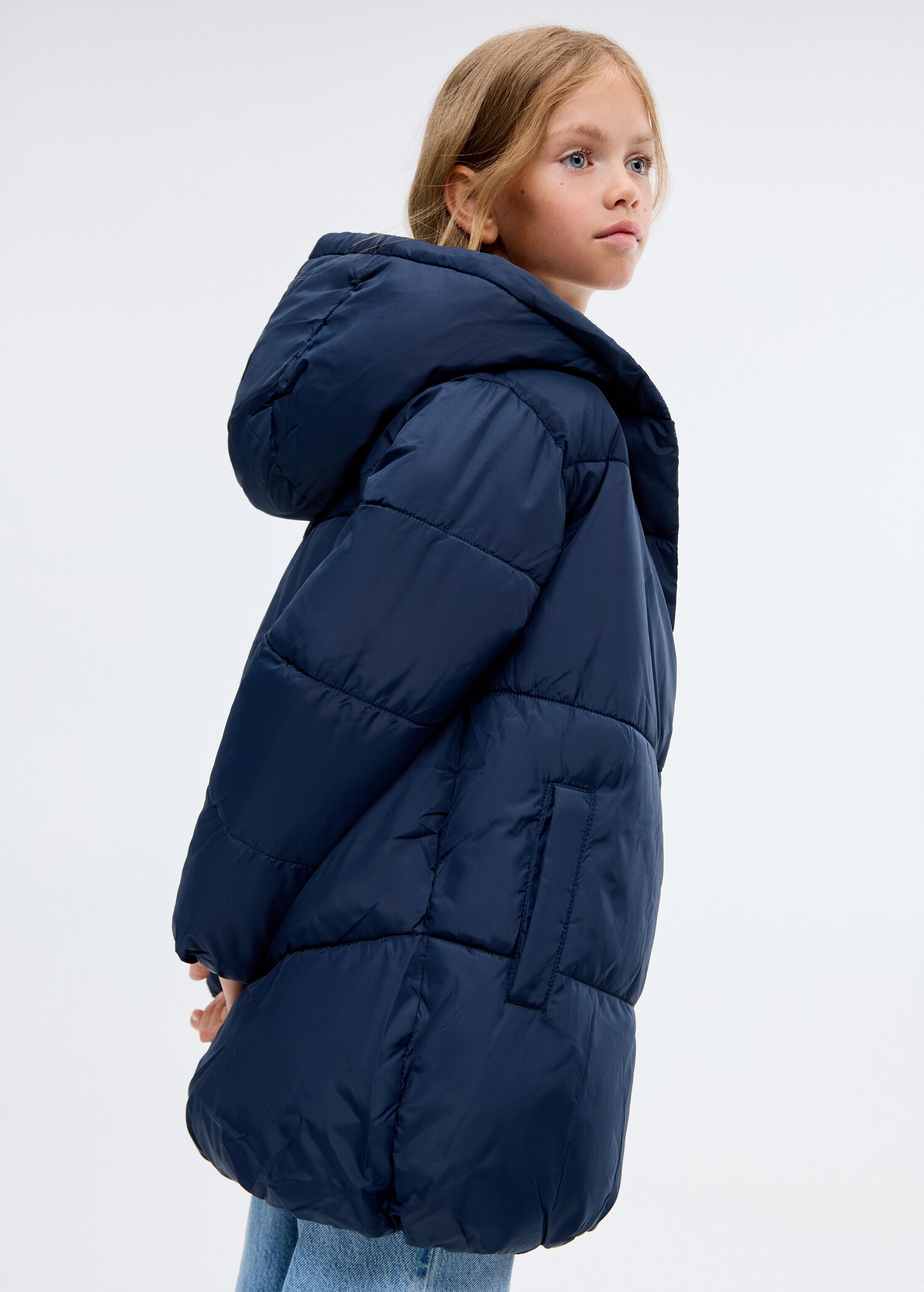 Hood quilted coat - Medium plane