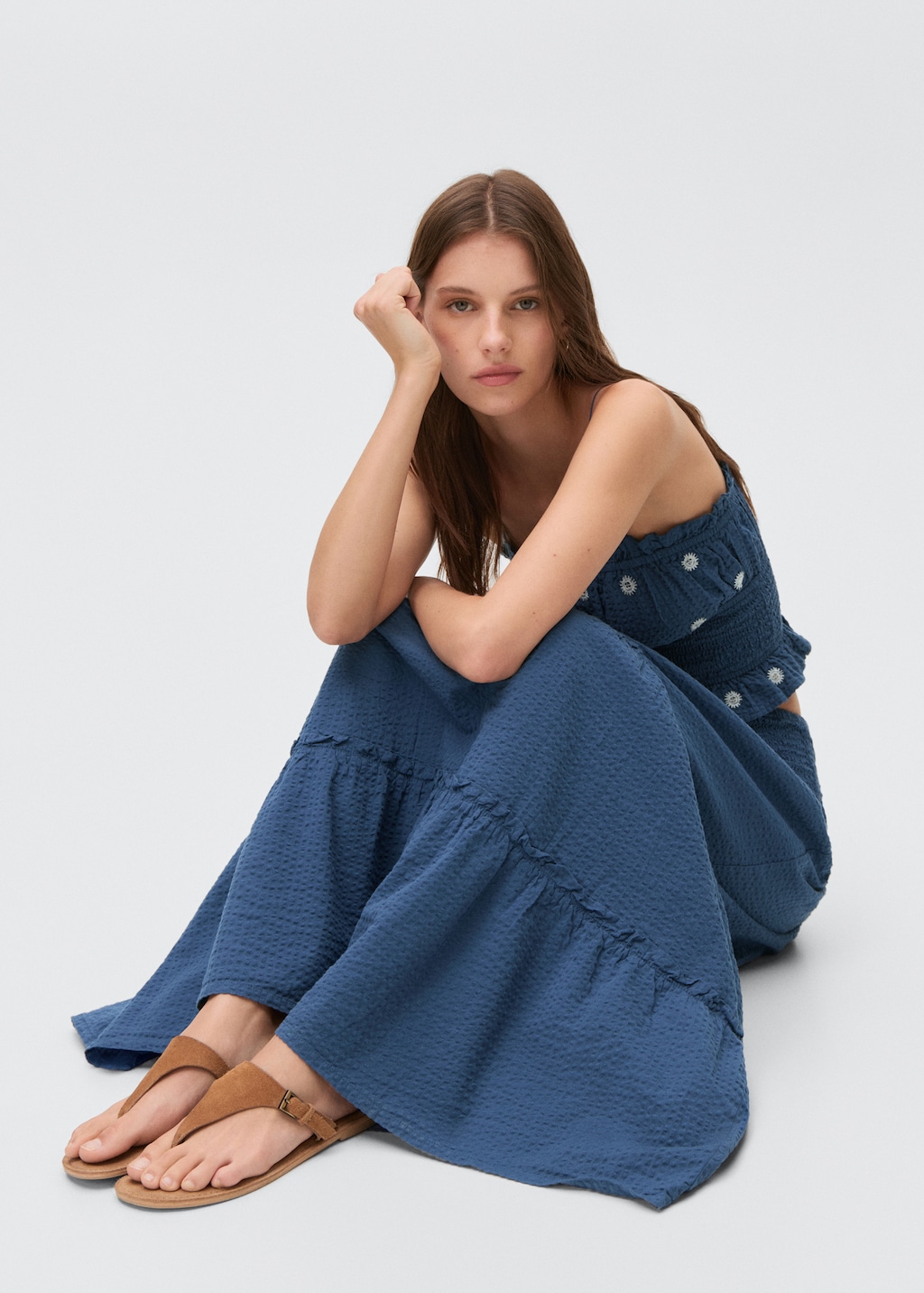 Mirror-embroidered top