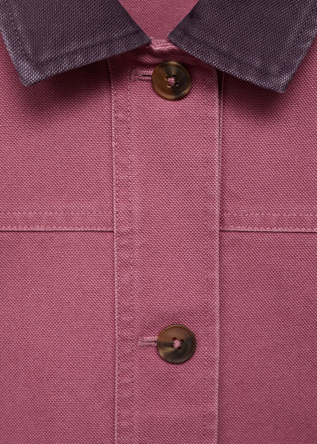 Denim barn jacket with contrasting collar