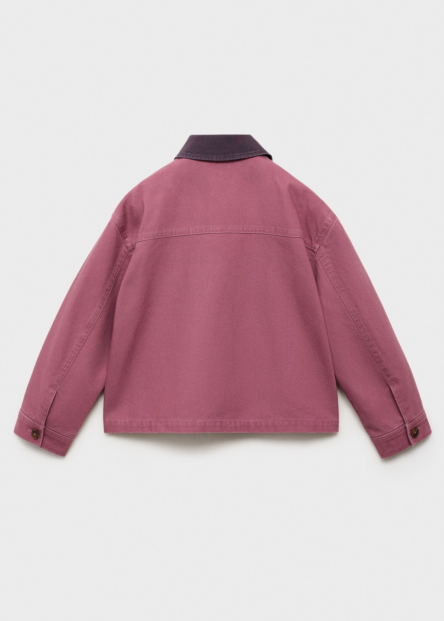 Denim parka contrast collar - Reverse of the article