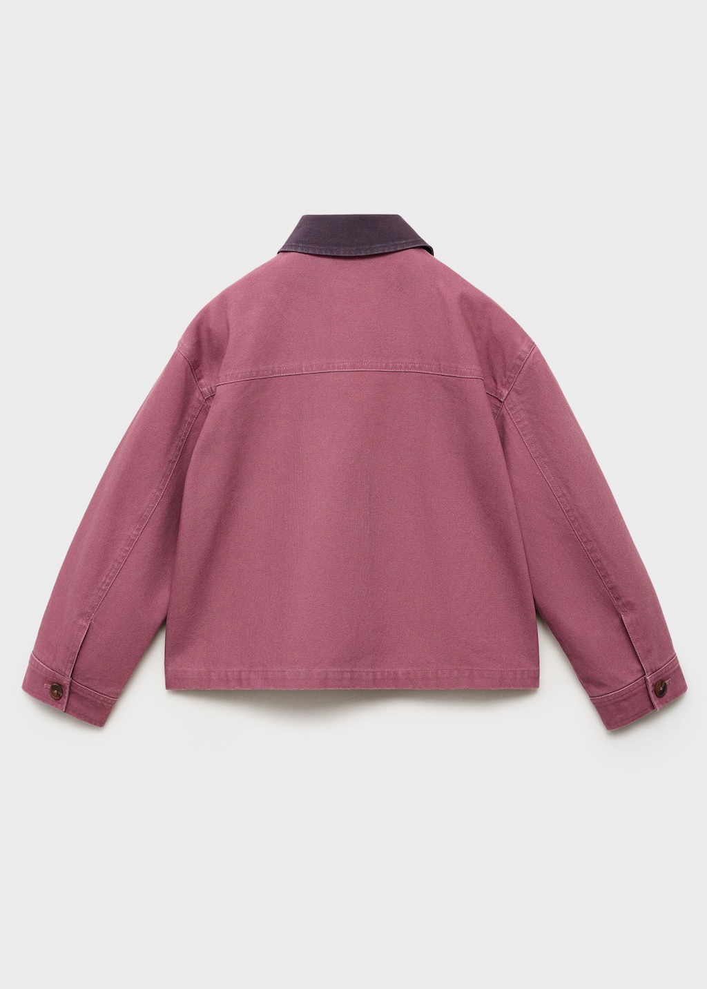 Denim barn jacket with contrasting collar