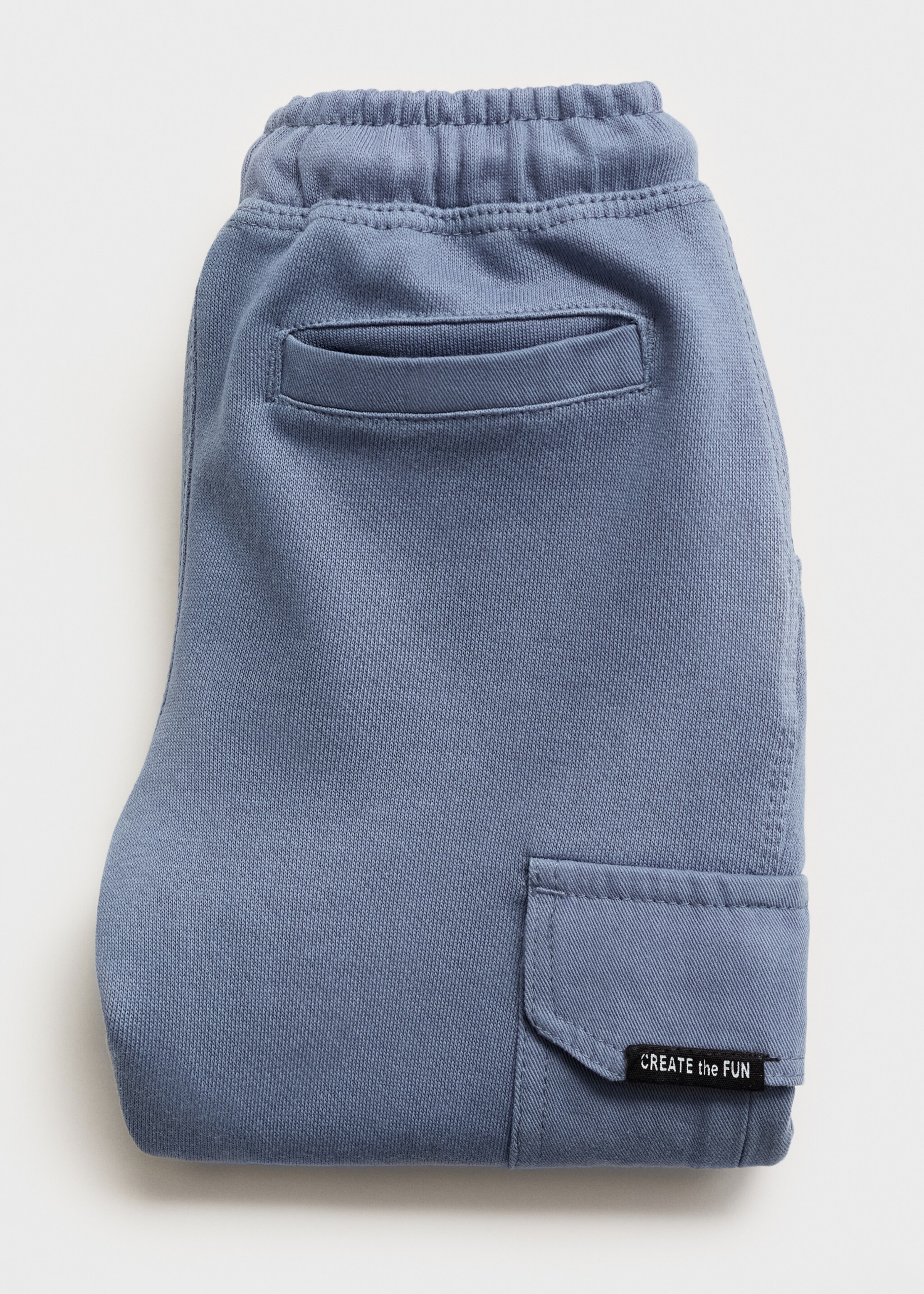 Cargo joggers with drawstring - Details of the article 0, Blue. Ref: 17043287-00.