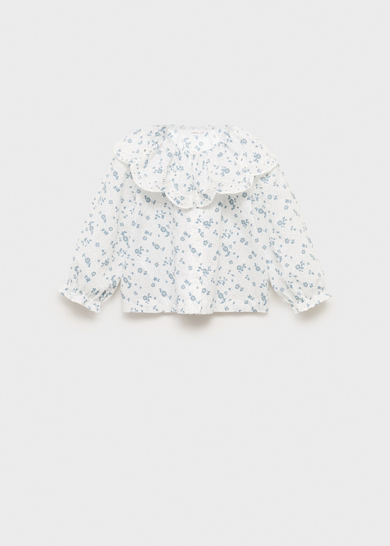Embroidered babydoll-collar blouse - Article without model
