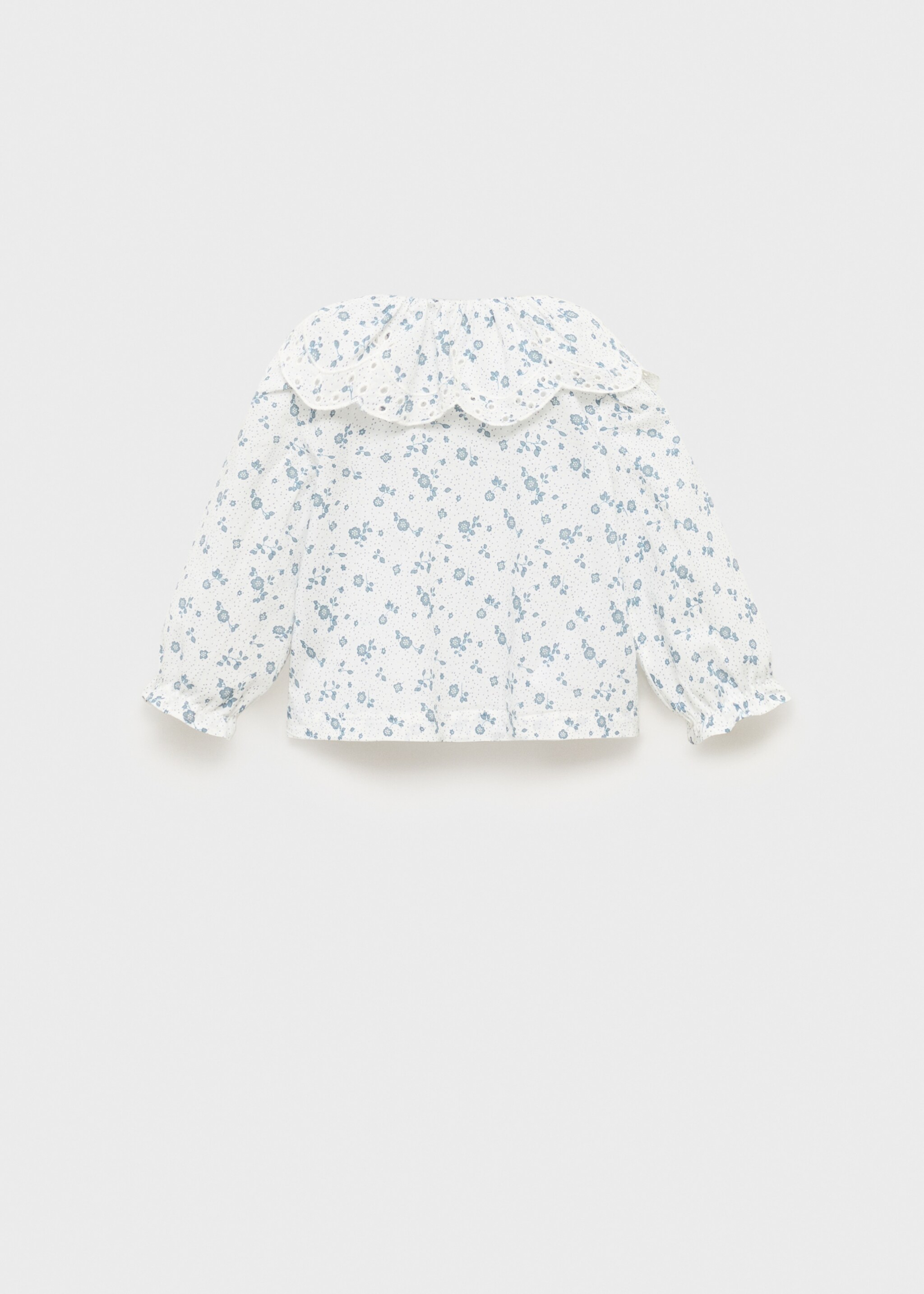 Embroidered babydoll-collar blouse - Reverse of the article