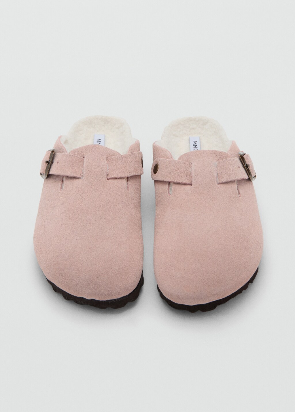 Sheepskin clogs with fur-effect lining