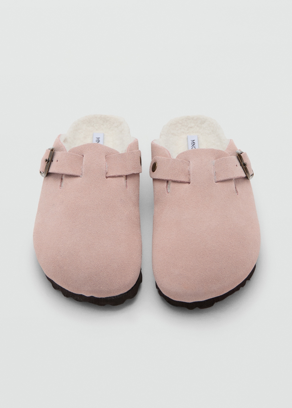 Sheepskin clogs with fur-effect lining