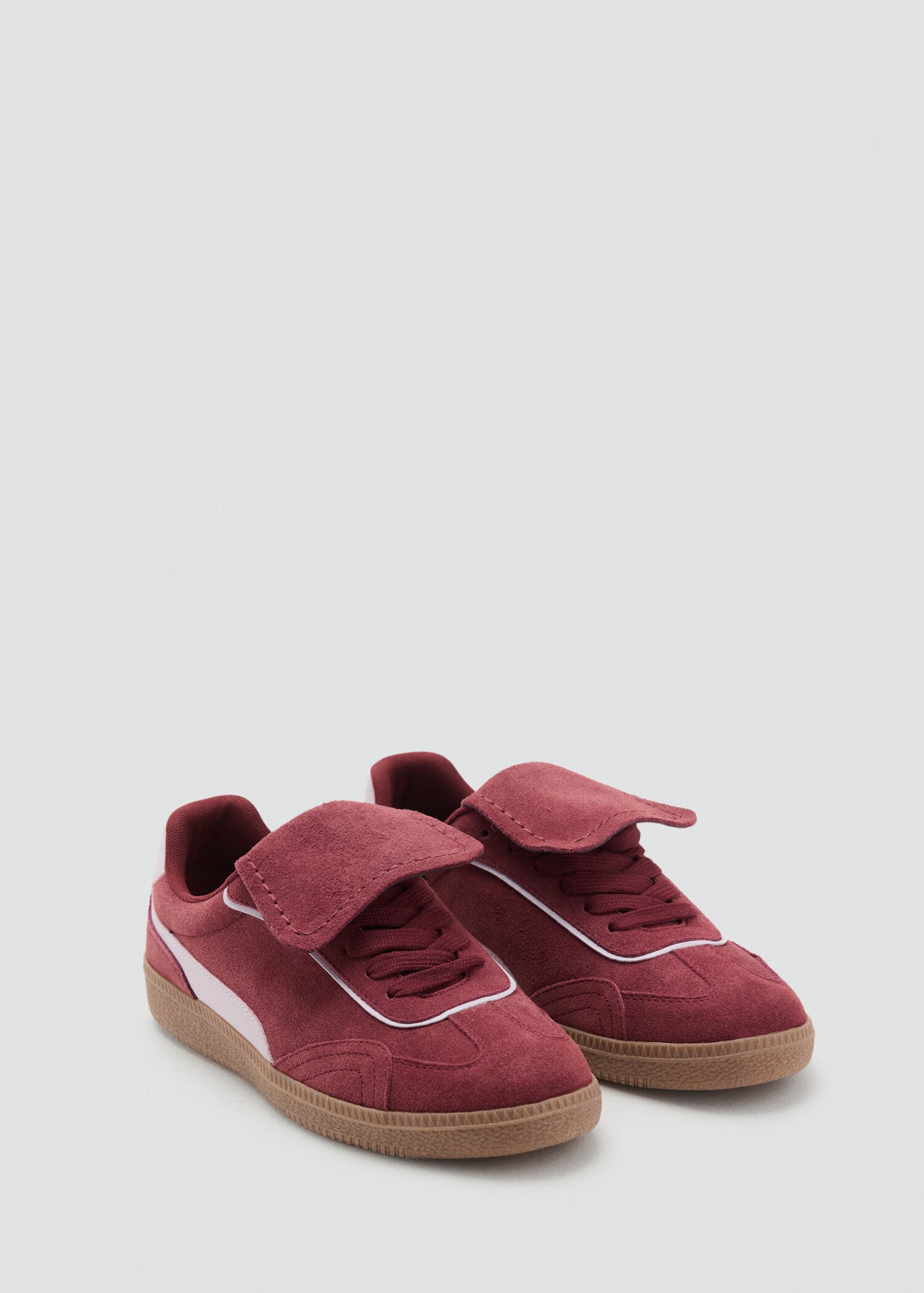 Combined suede leather trainers - Medium plane