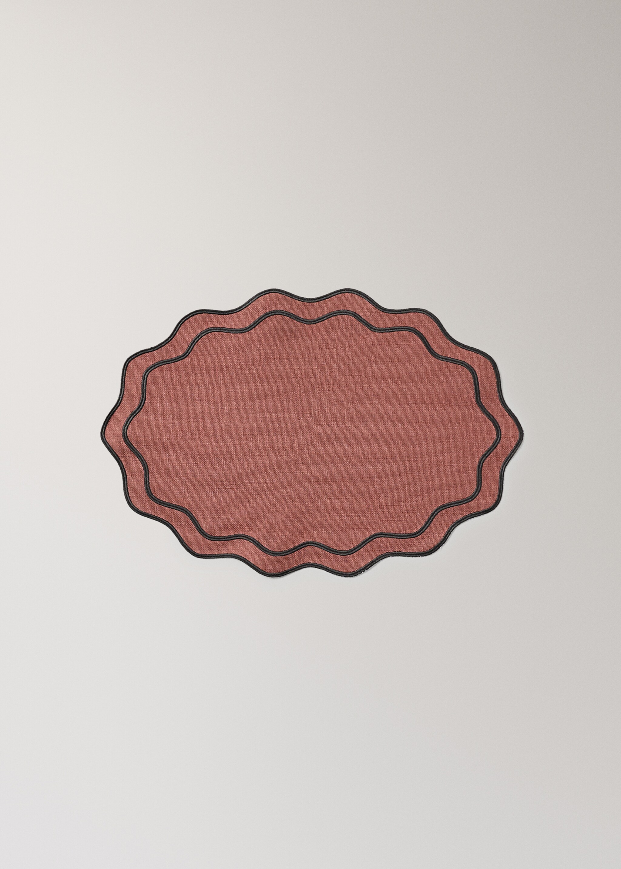 Resin cotton tablecloth waves - Article without model, Burnt Orange. Ref: 17043321-00.