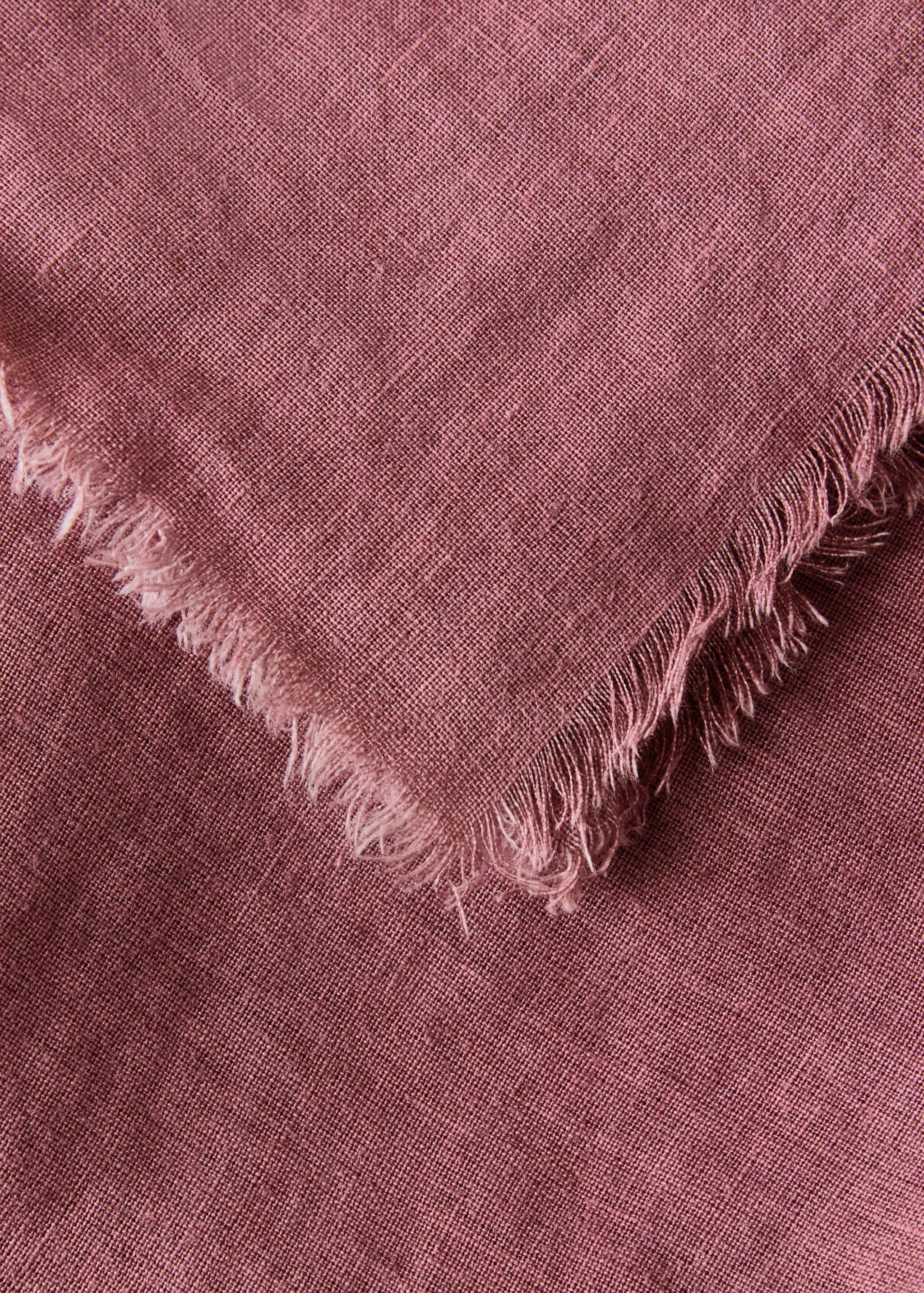 Linen tablecloth with frayed edges for 6-8 diners - Details of the article 1, Burnt Orange. Ref: 17043323-00.