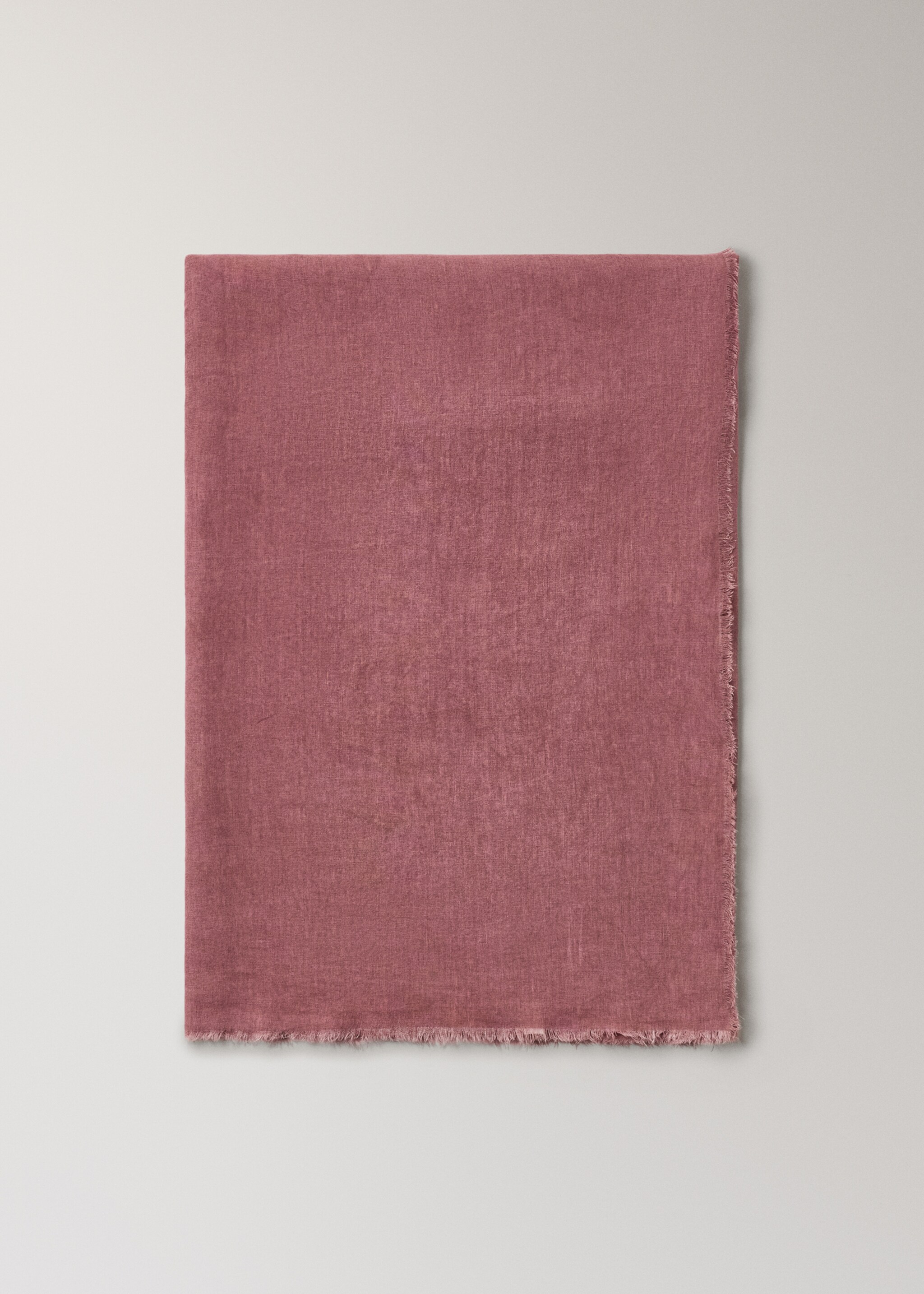 Linen tablecloth with frayed edges for 6-8 diners - Details of the article 3, Burnt Orange. Ref: 17043323-00.